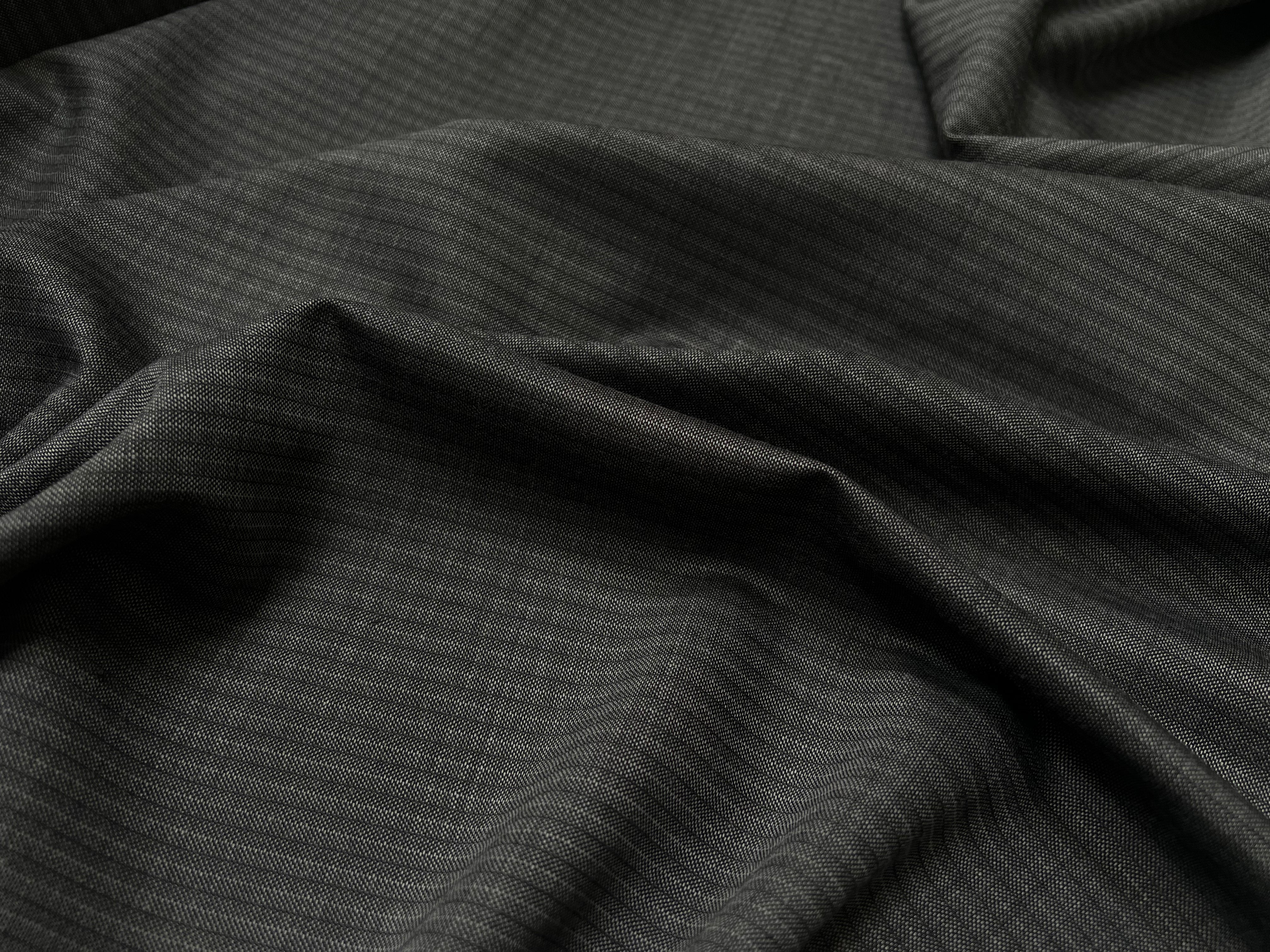 DRAPERIE RAYÉE GRIS ANTHRACITE 100% LAINE - My Little Coupon