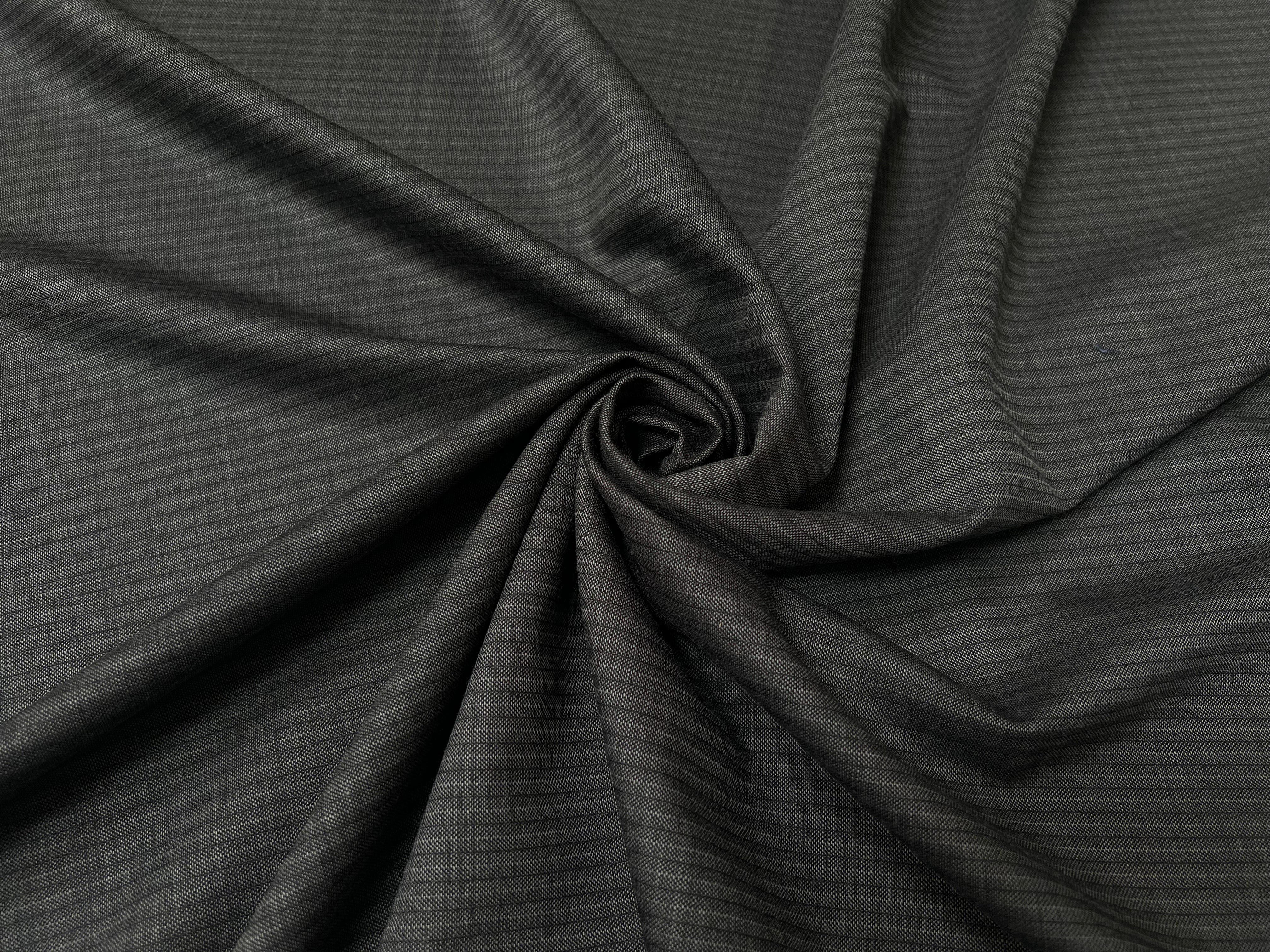 DRAPERIE RAYÉE GRIS ANTHRACITE 100% LAINE - My Little Coupon