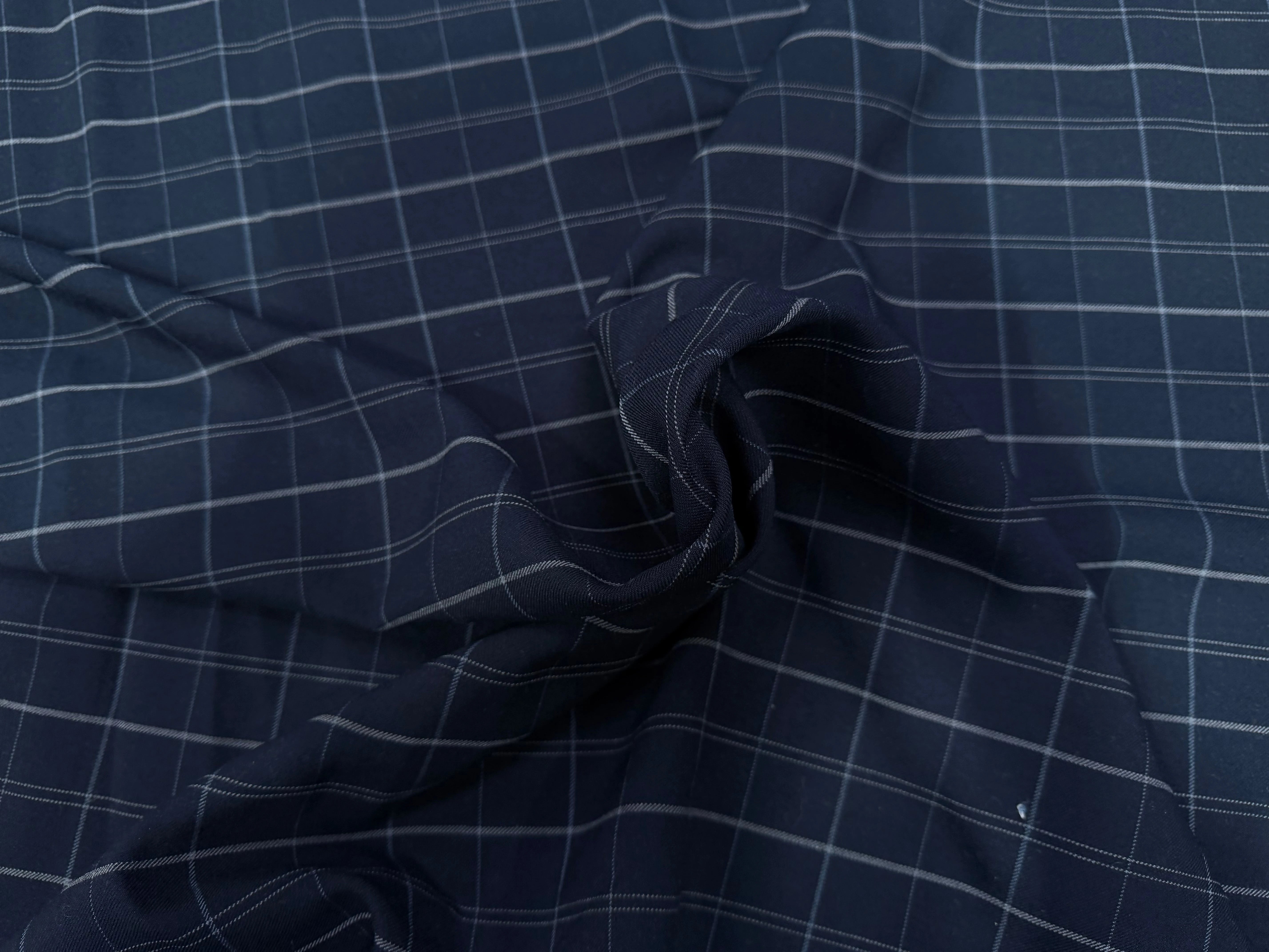 DRAPERIE SERGÉ CARREAUX NAVY - My Little Coupon