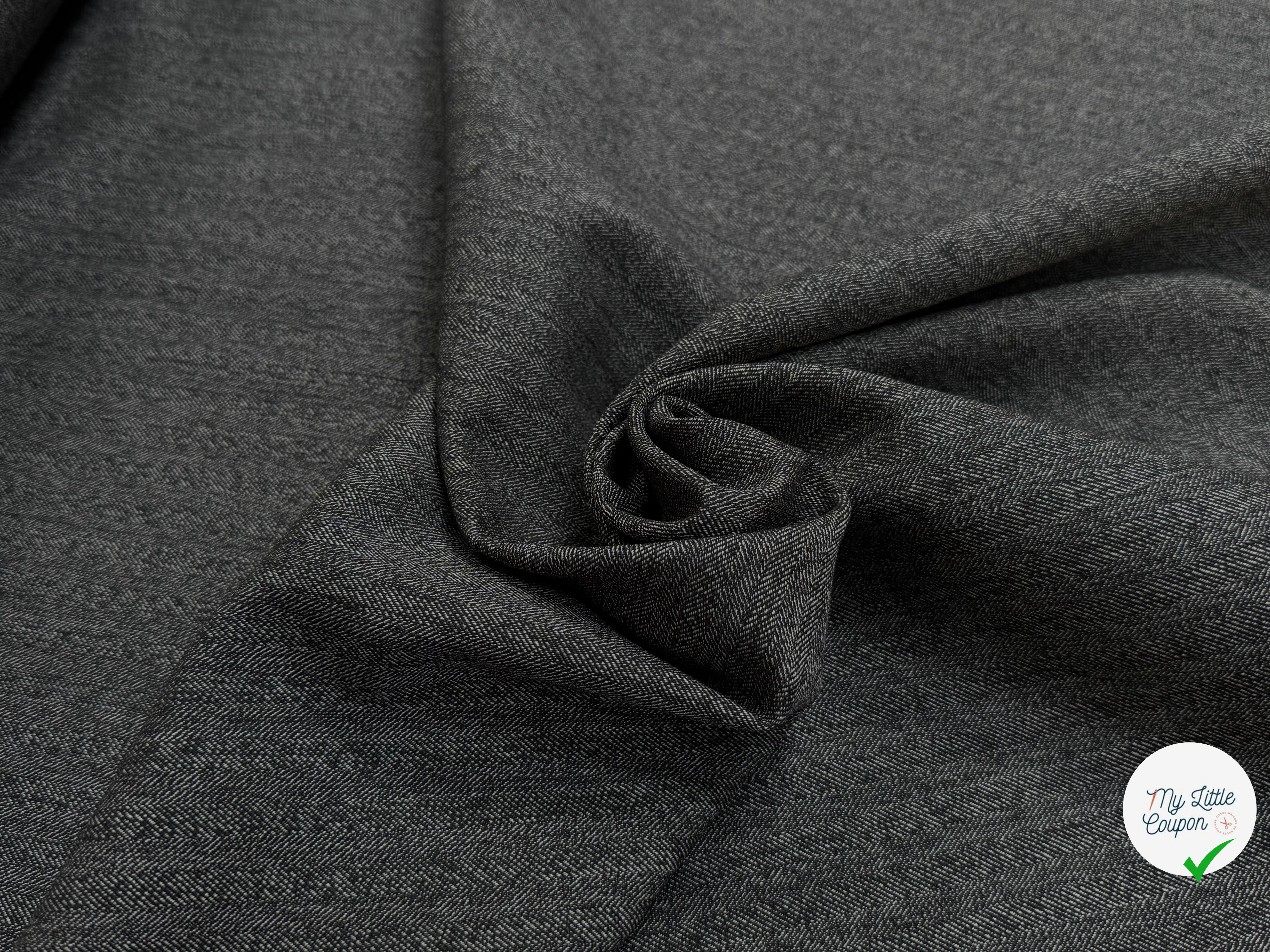 DRAPERIE SERGÉE DE LAINE TRÈS BELLE TENUE GRIS CHINÉ - My Little Coupon