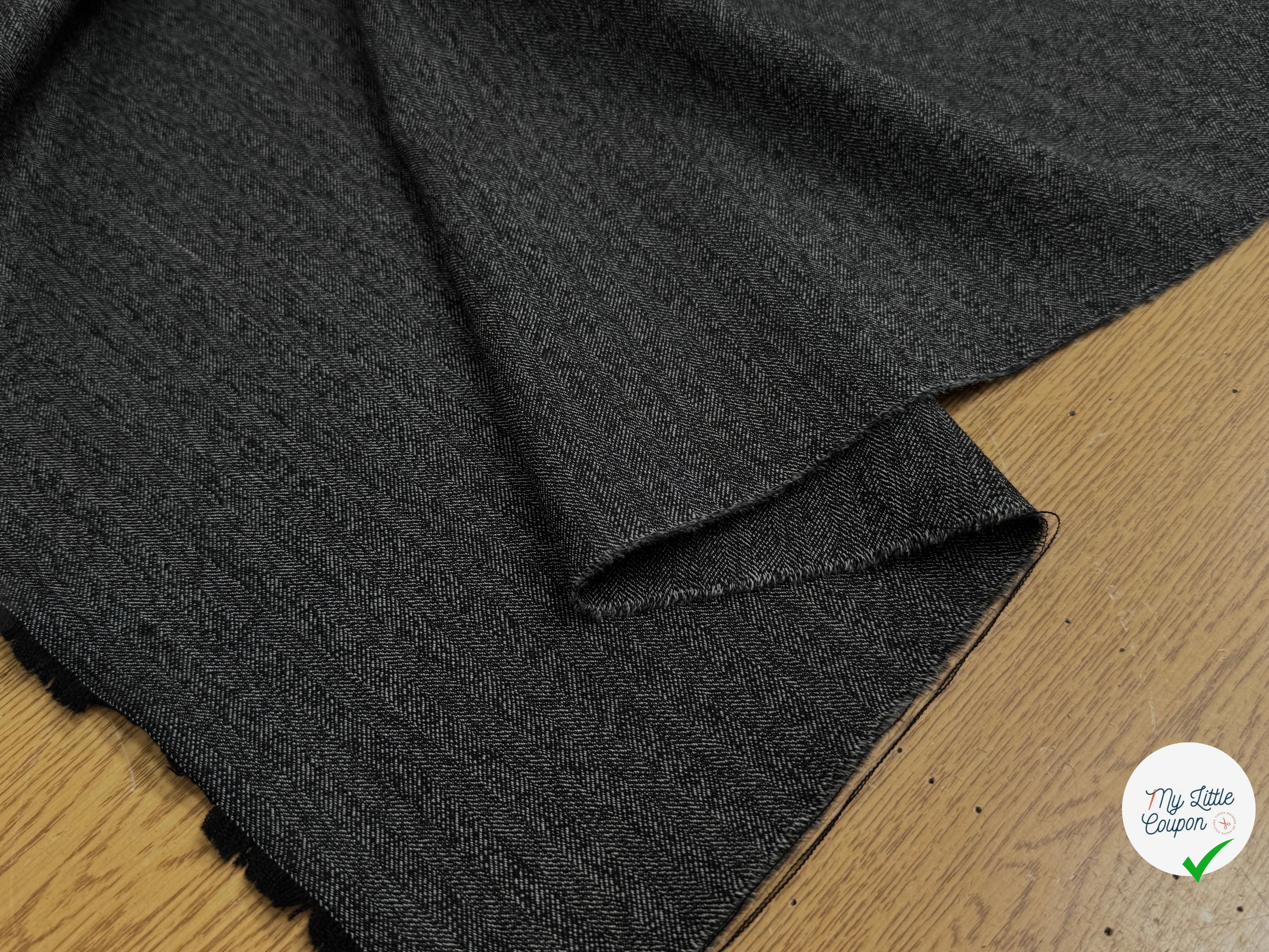 DRAPERIE SERGÉE DE LAINE TRÈS BELLE TENUE GRIS CHINÉ - My Little Coupon