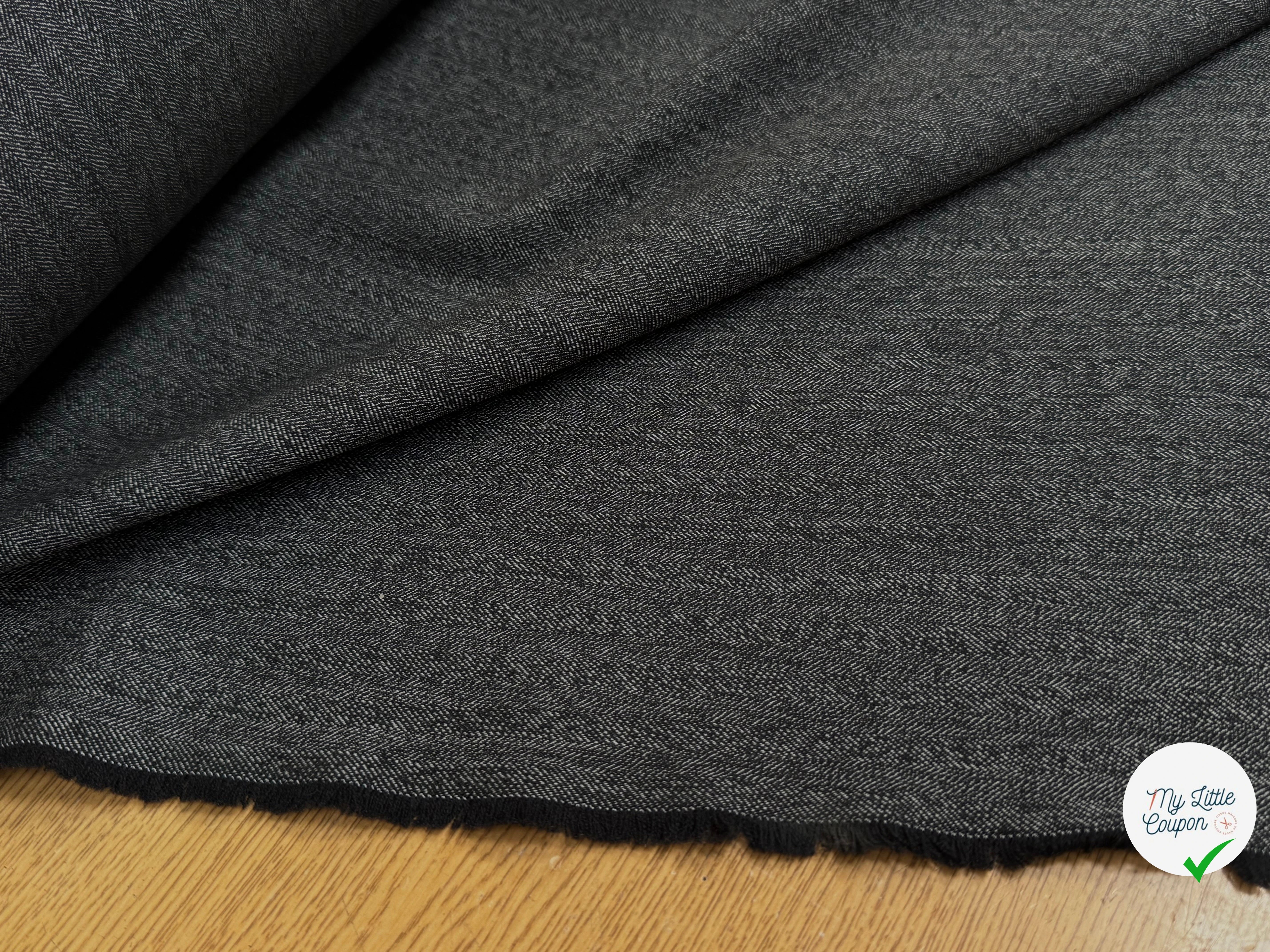 DRAPERIE SERGÉE DE LAINE TRÈS BELLE TENUE GRIS CHINÉ - My Little Coupon