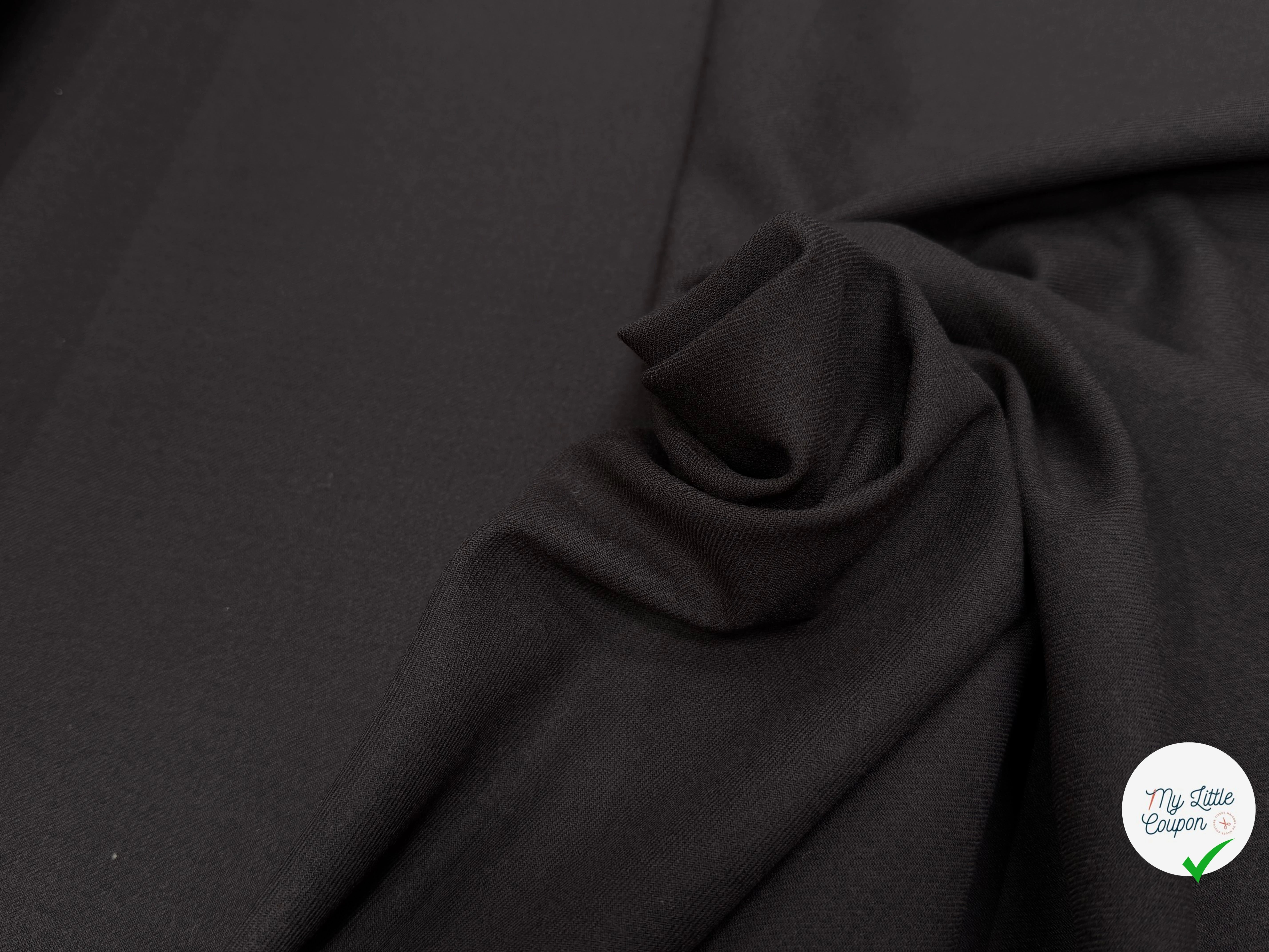 DRAPERIE SERGÉE MARRON LAINE VIERGE LÉGÈREMENT STRETCH - My Little Coupon