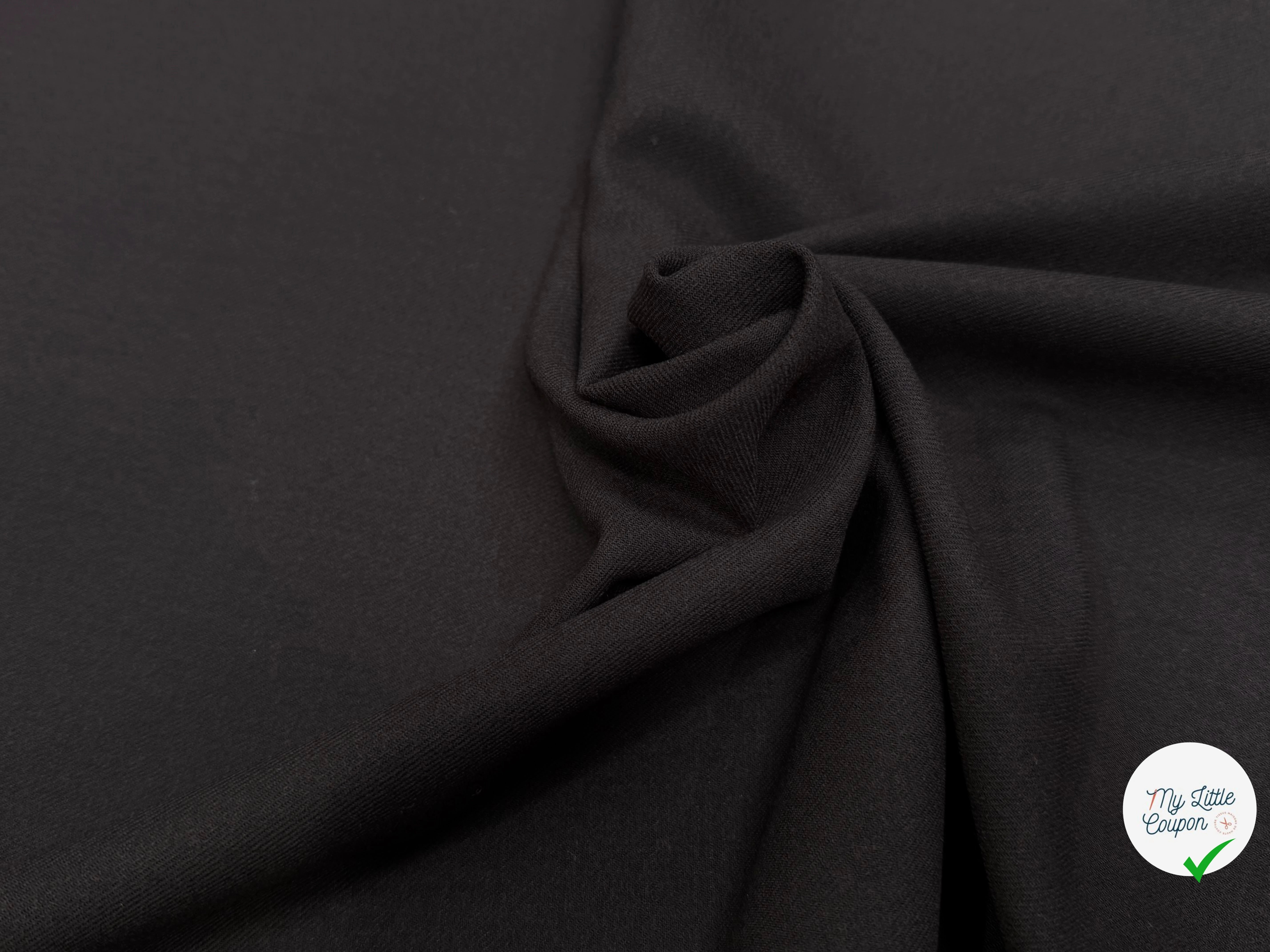 DRAPERIE SERGÉE MARRON LAINE VIERGE LÉGÈREMENT STRETCH - My Little Coupon