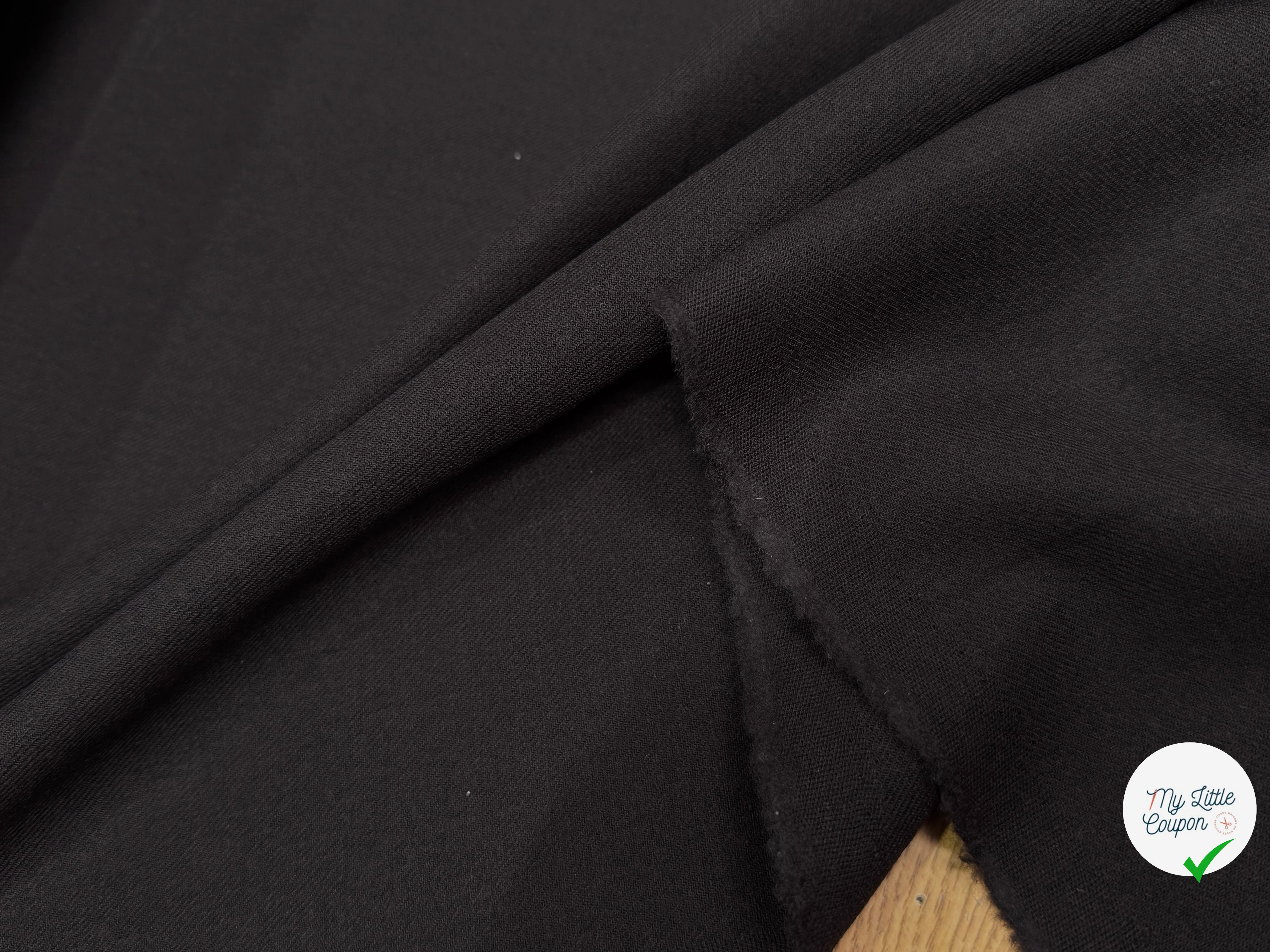 DRAPERIE SERGÉE MARRON LAINE VIERGE LÉGÈREMENT STRETCH - My Little Coupon