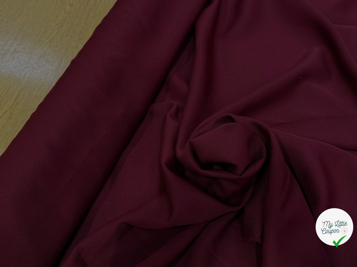DRAPERIE SERGÉE POLYLAINE BORDEAUX PARFAITE TENUE - My Little Coupon