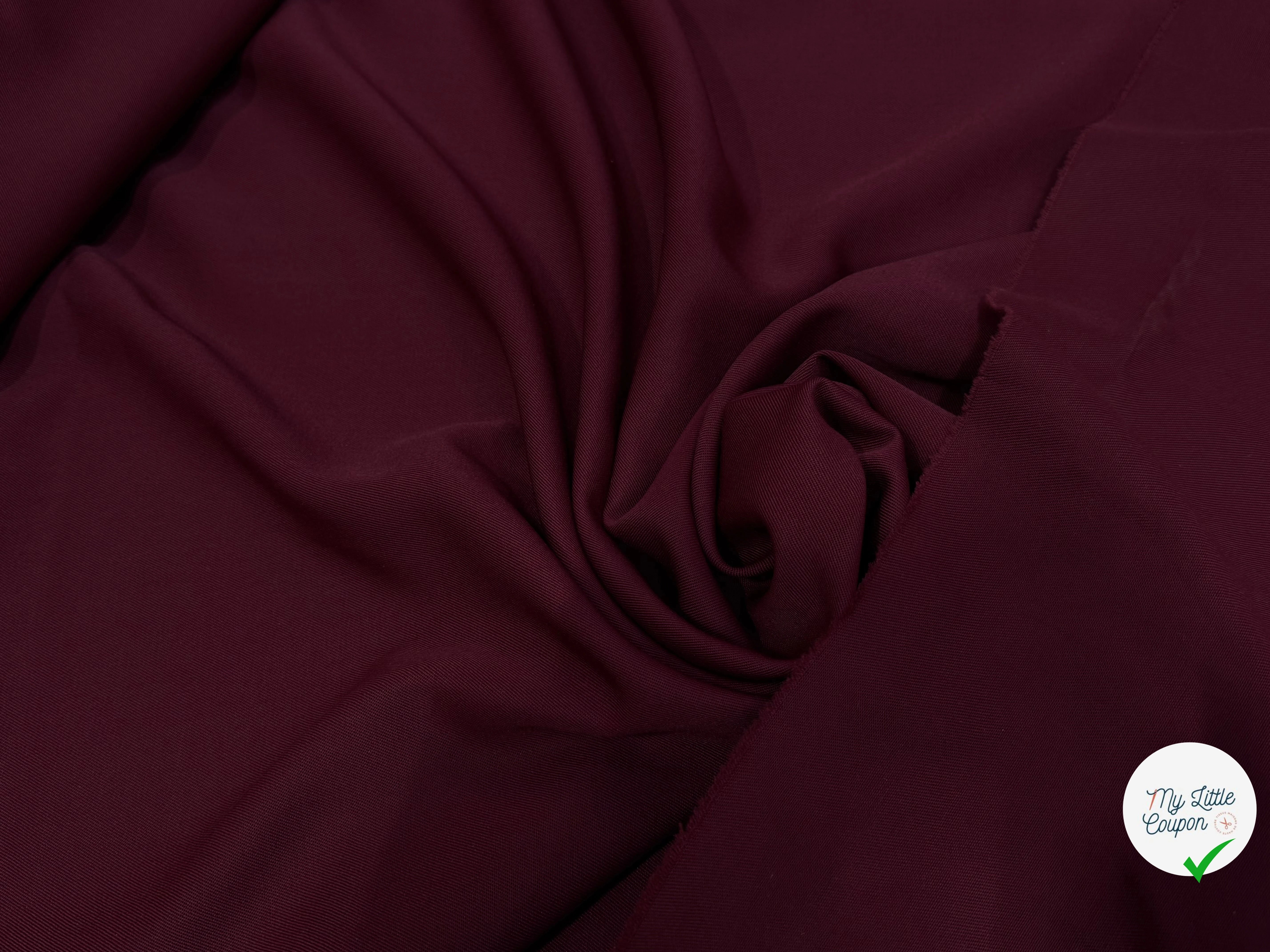 DRAPERIE SERGÉE POLYLAINE BORDEAUX PARFAITE TENUE - My Little Coupon