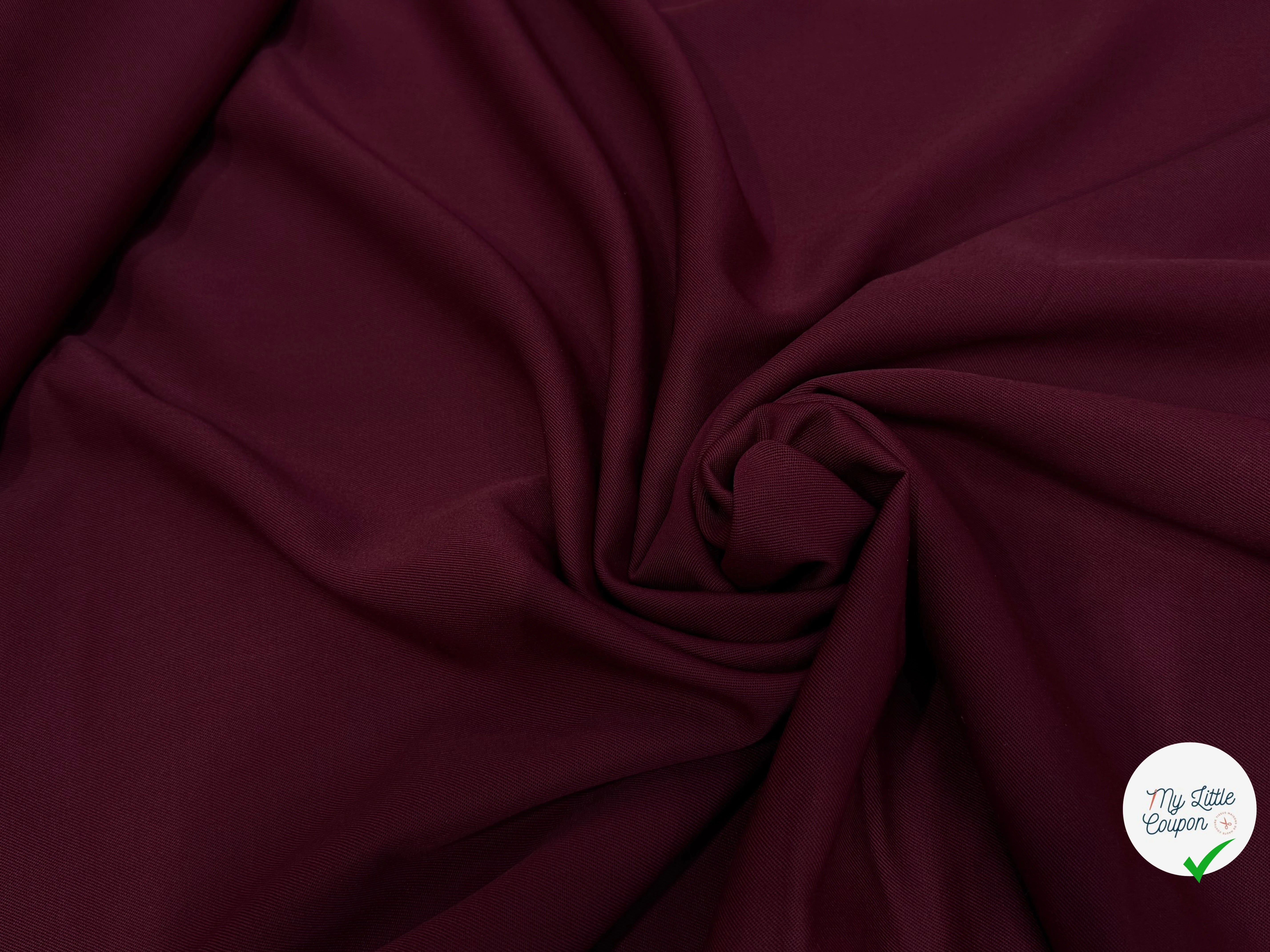 DRAPERIE SERGÉE POLYLAINE BORDEAUX PARFAITE TENUE - My Little Coupon