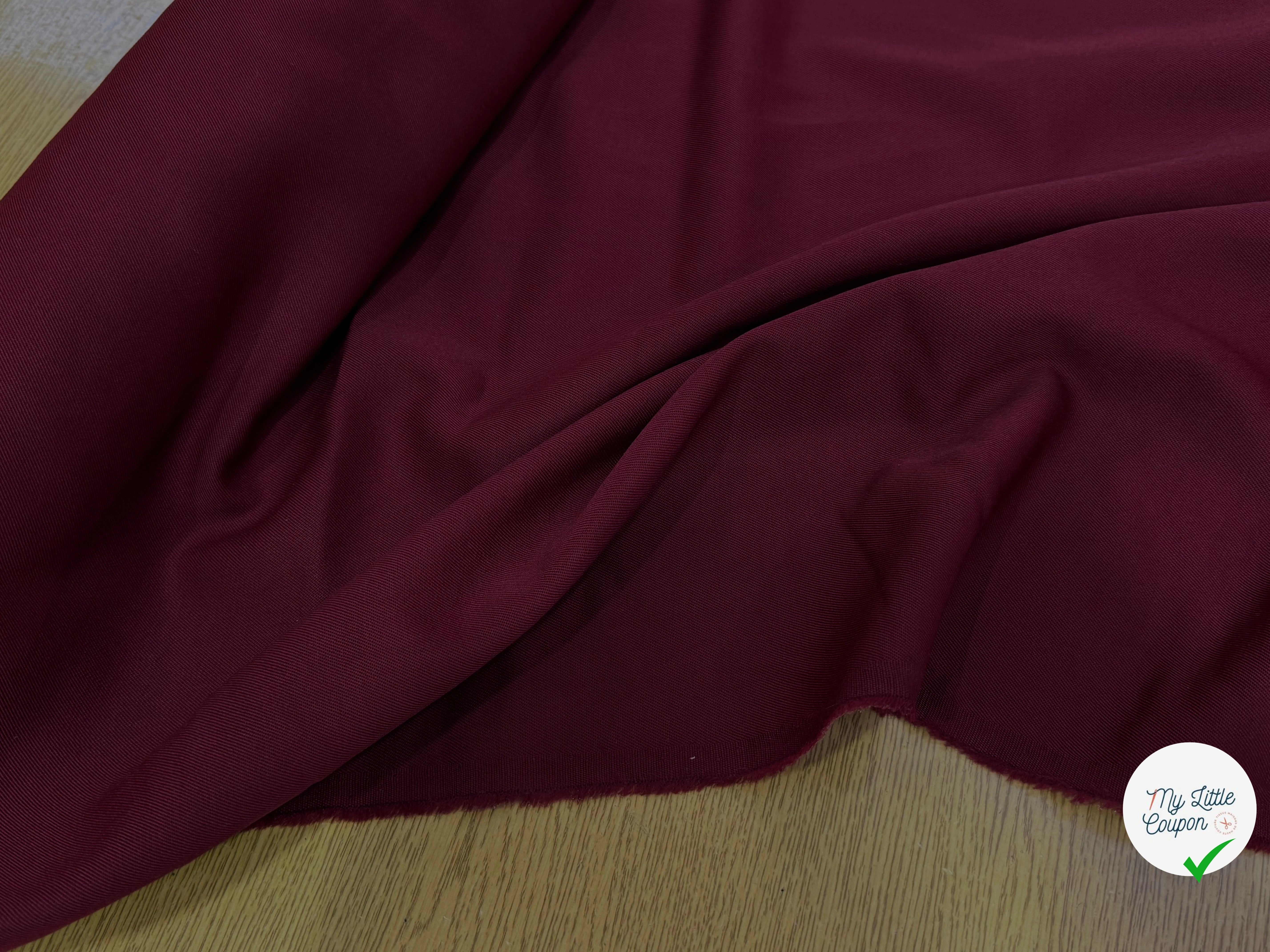 DRAPERIE SERGÉE POLYLAINE BORDEAUX PARFAITE TENUE - My Little Coupon