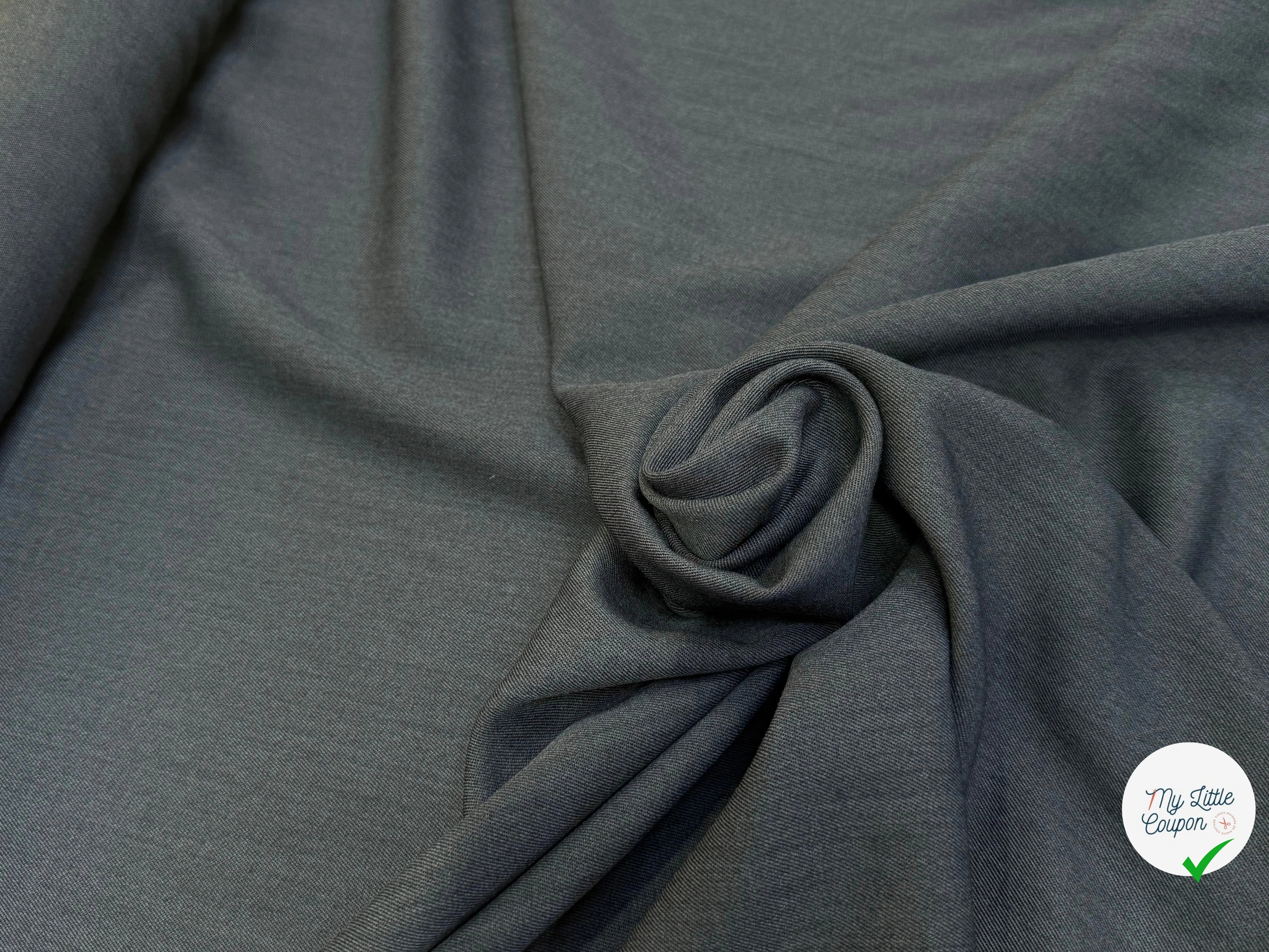 DRAPERIE SERGÉE POLYLAINE ÉLÉGANTE GRIS FON - My Little Coupon