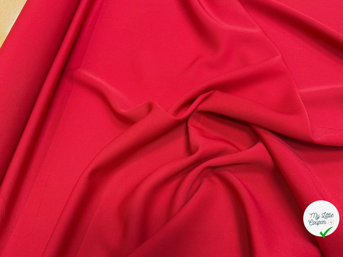 DRAPERIE SERGÉE POLYLAINE ROUGE PARFAITE TENUE - My Little Coupon