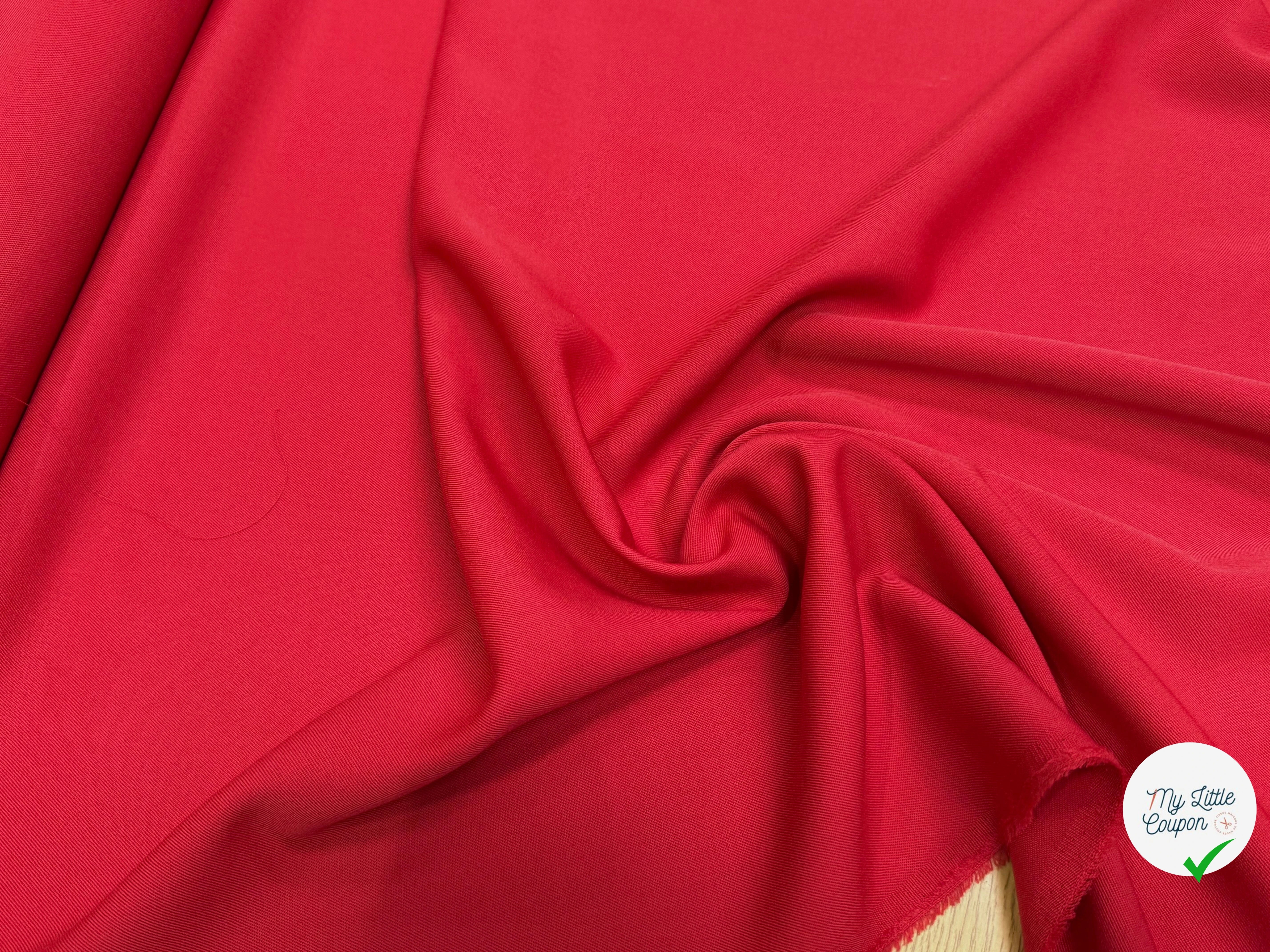DRAPERIE SERGÉE POLYLAINE ROUGE PARFAITE TENUE - My Little Coupon