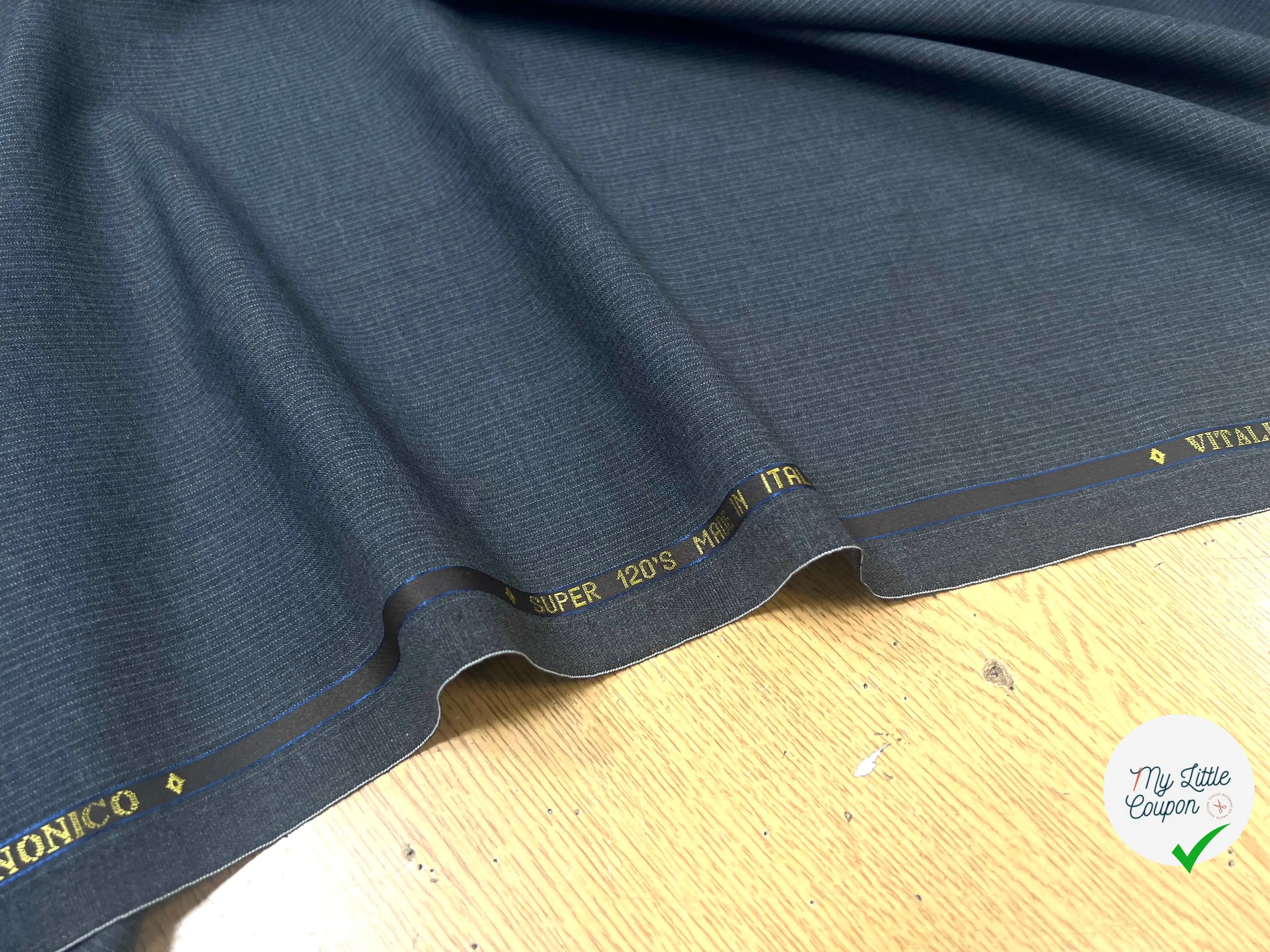 DRAPERIE SUPER 120 VITALE BARBERIS GRISE RAYURES LISIÈRE PARLANTE - My Little Coupon