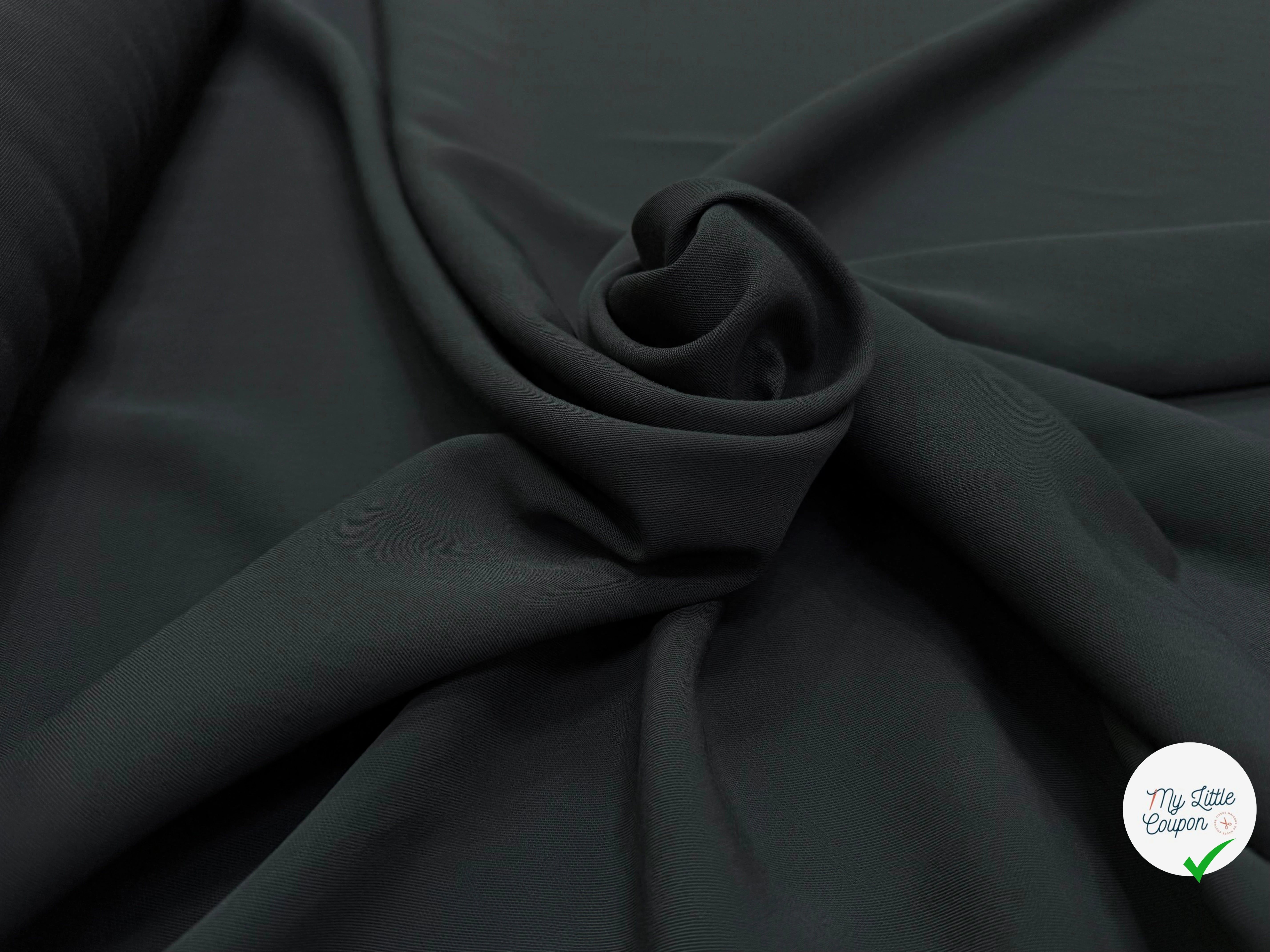 DRAPERIE TEXTURÉE VISCOSE ET LAINE GRIS FONCÉ TOMBÉ FLUIDE MADE IN ITALY - My Little Coupon