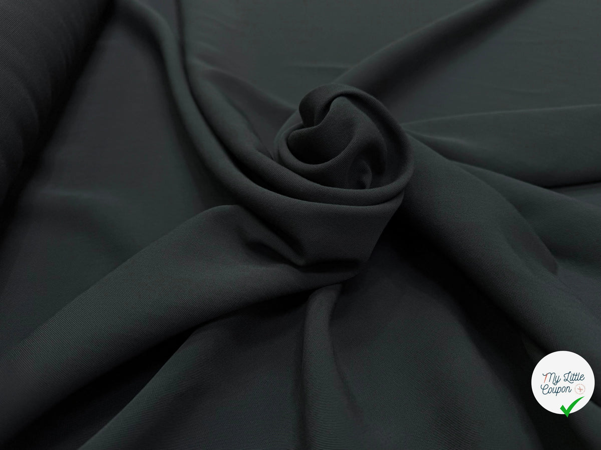 DRAPERIE TEXTURÉE VISCOSE ET LAINE GRIS FONCÉ TOMBÉ FLUIDE MADE IN ITALY - My Little Coupon