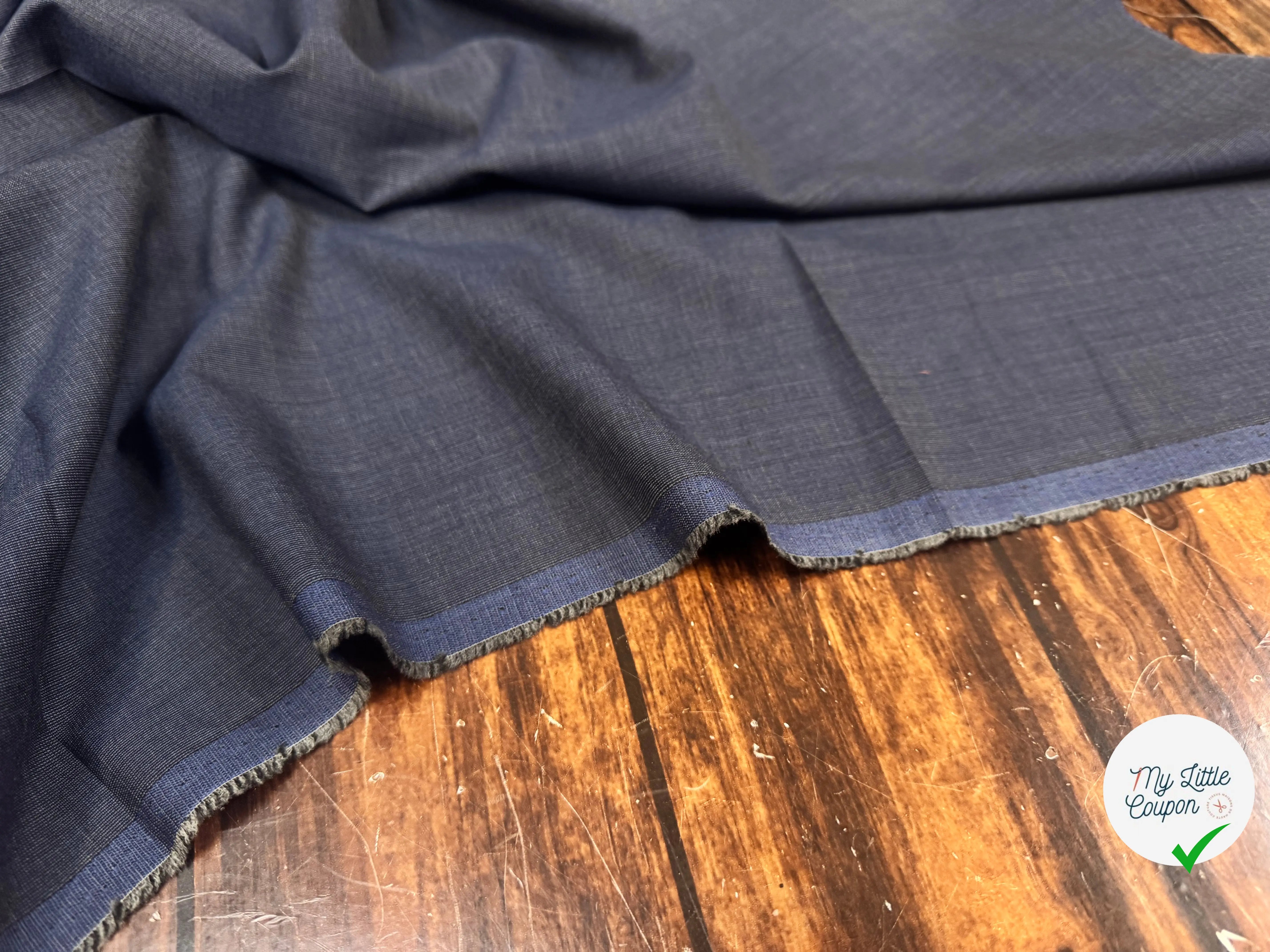 DRAPERIE VITALE BARBERIS 100% LAINE PRINCE SHUTTLE GREY BLUE - My Little Coupon