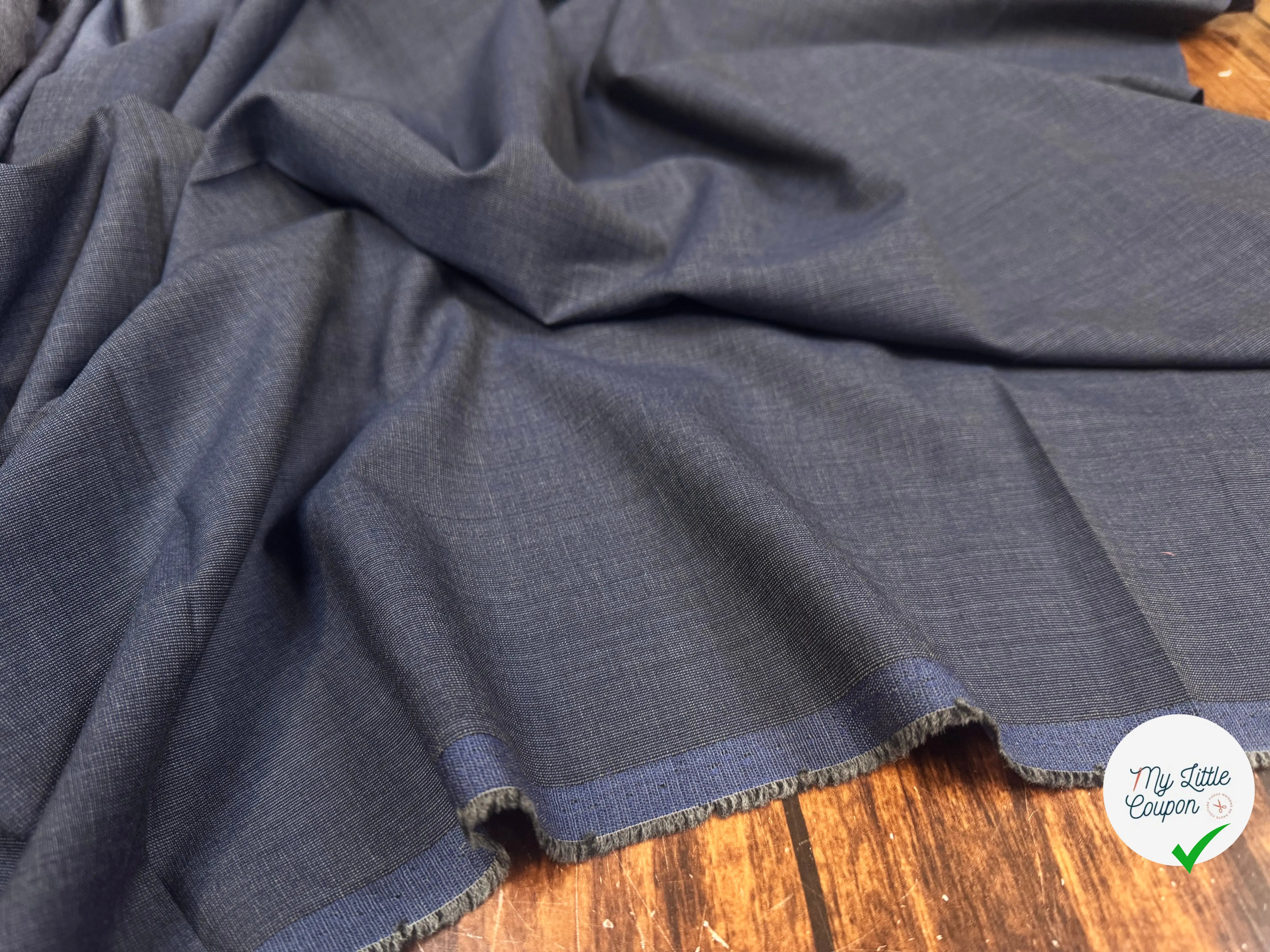 DRAPERIE VITALE BARBERIS 100% LAINE PRINCE SHUTTLE GREY BLUE - My Little Coupon