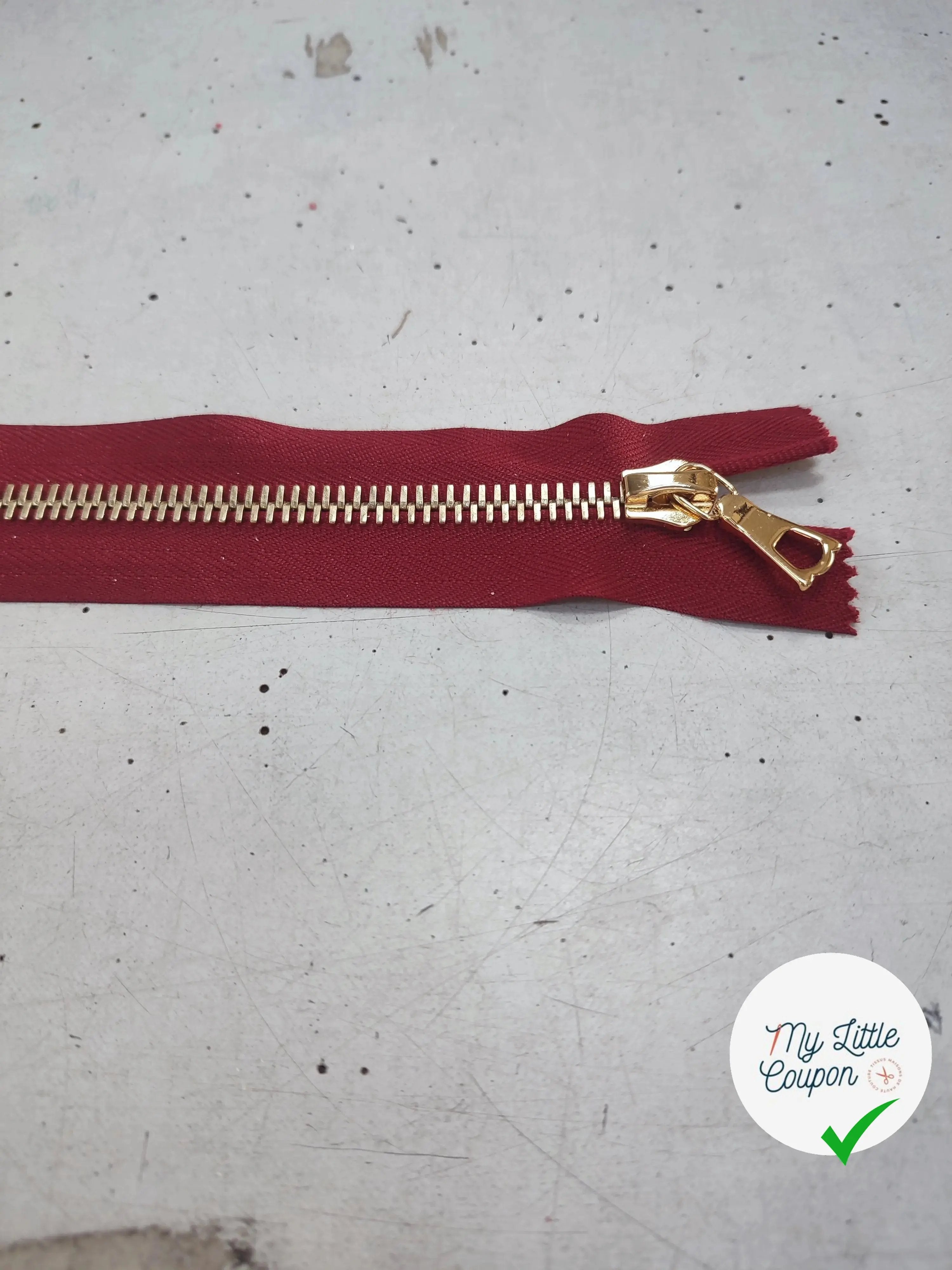 FERMETURE RIRI MÉTAL NON SÉPARABLE DOUBLE ZIP RÉVERSIBLE 40CM NOIR - My Little Coupon