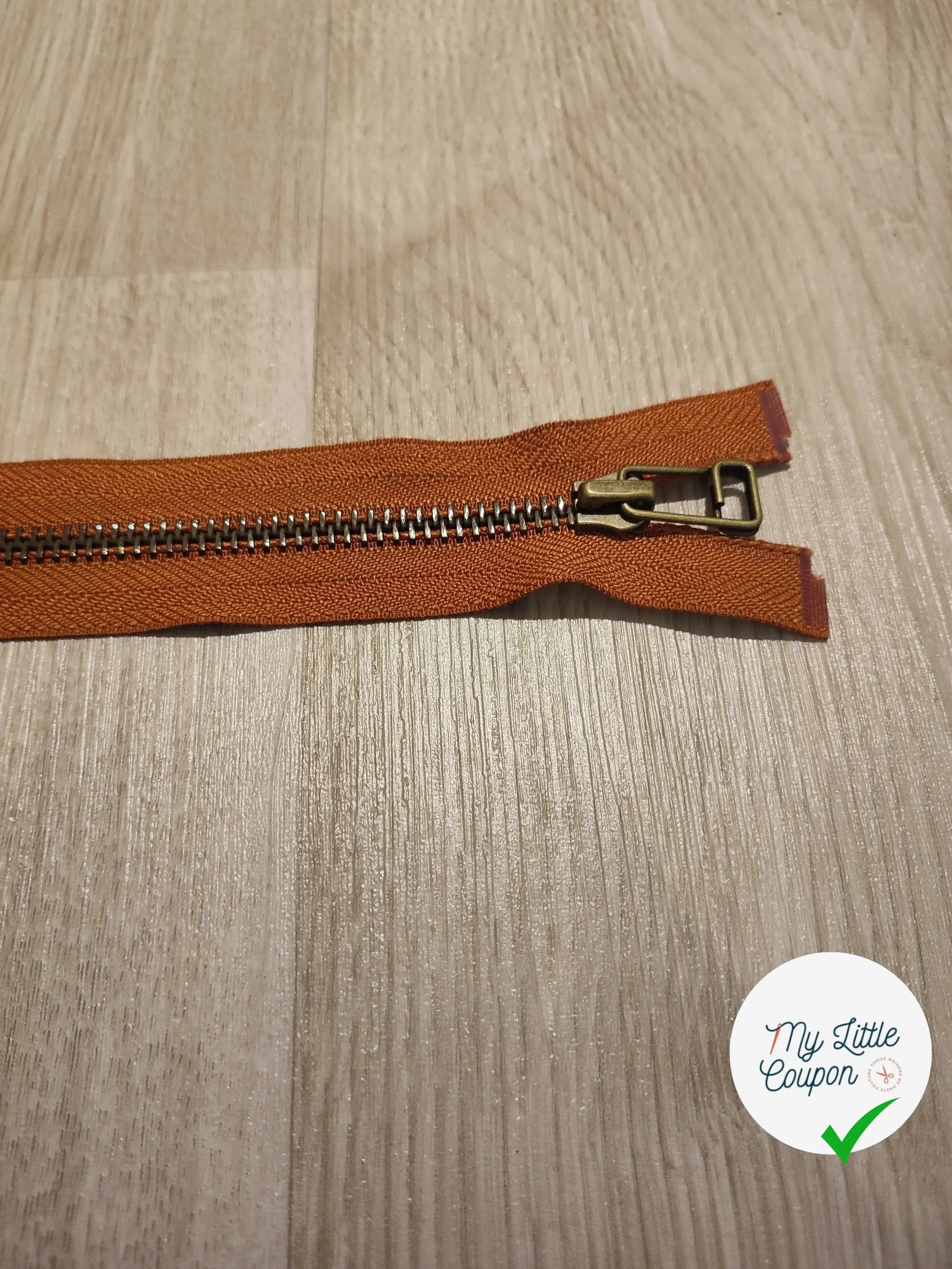 FERMETURE RIRI METAL SÉPARABLE 90CM MARRON NOISETTE - My Little Coupon