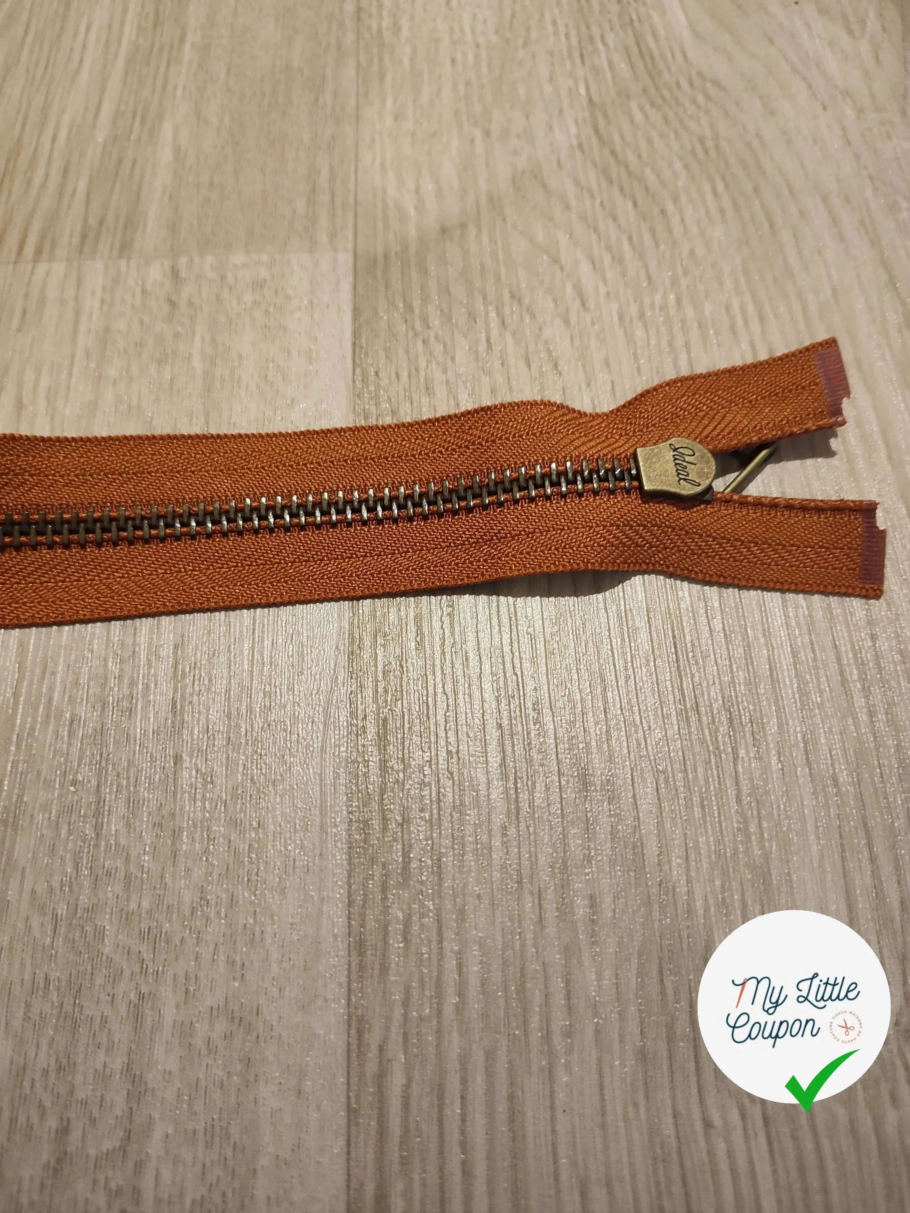 FERMETURE RIRI METAL SÉPARABLE 90CM MARRON NOISETTE - My Little Coupon