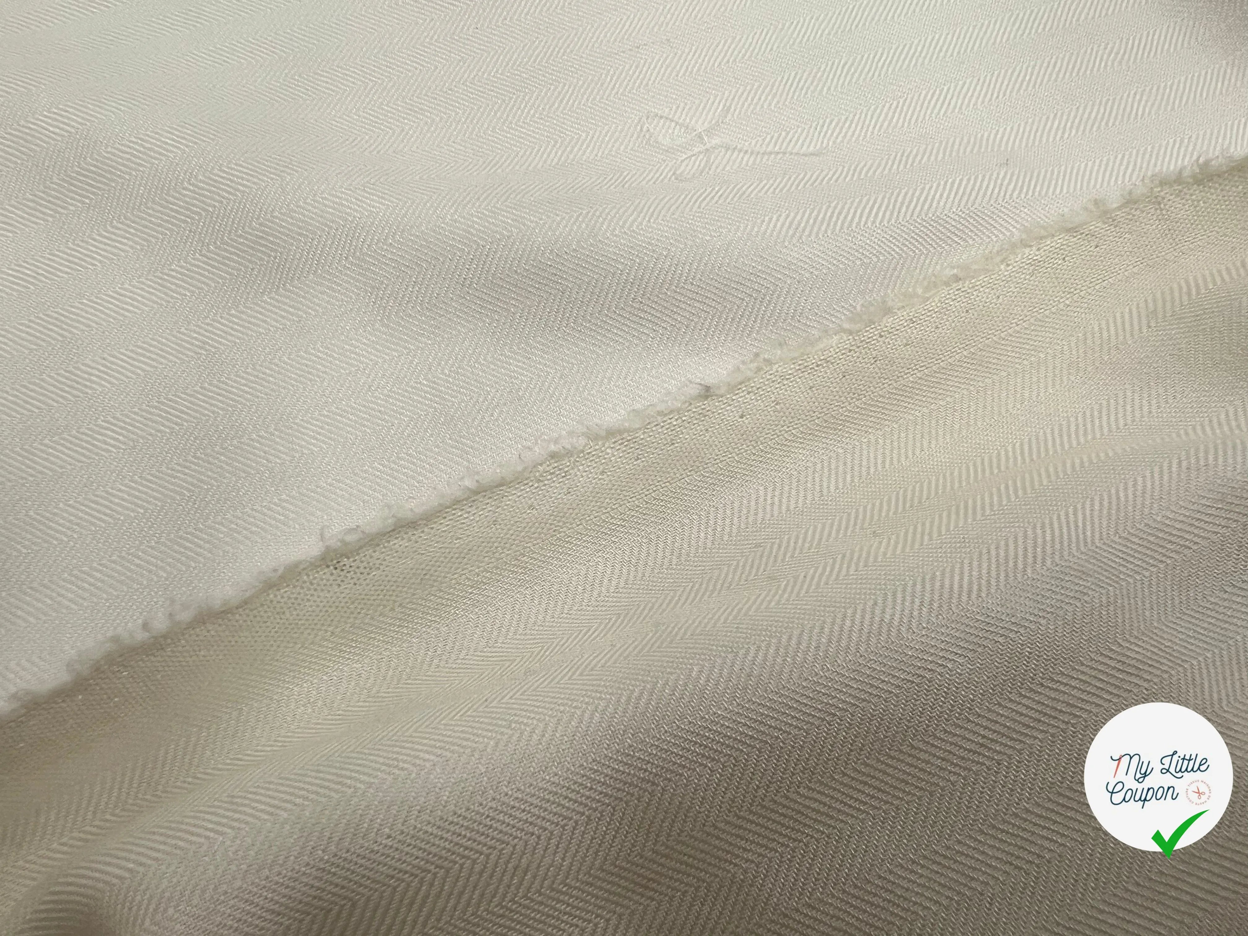 ÉTAMINE DE SOIE FAÇONNÉ CHEVRON ÉCRU - My Little Coupon - tissu - coudre