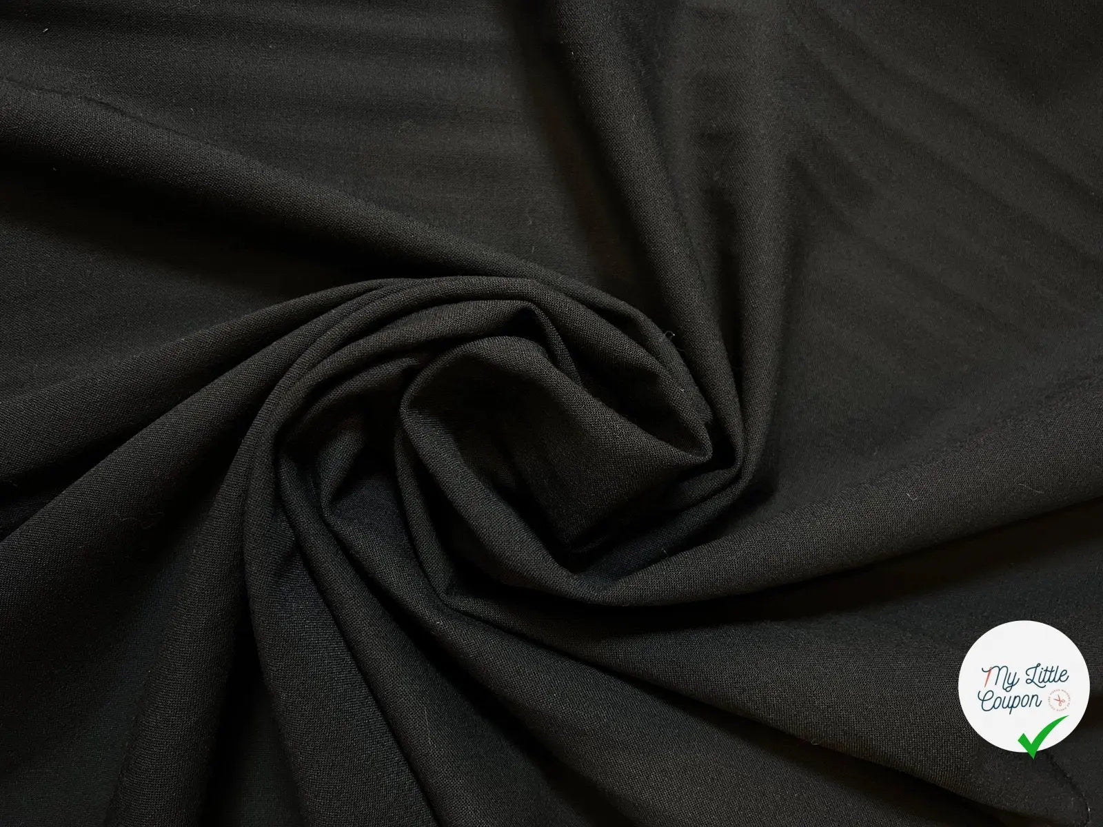 ÉTAMINE POLYLAINE NOIR - My Little Coupon - tissu - coudre