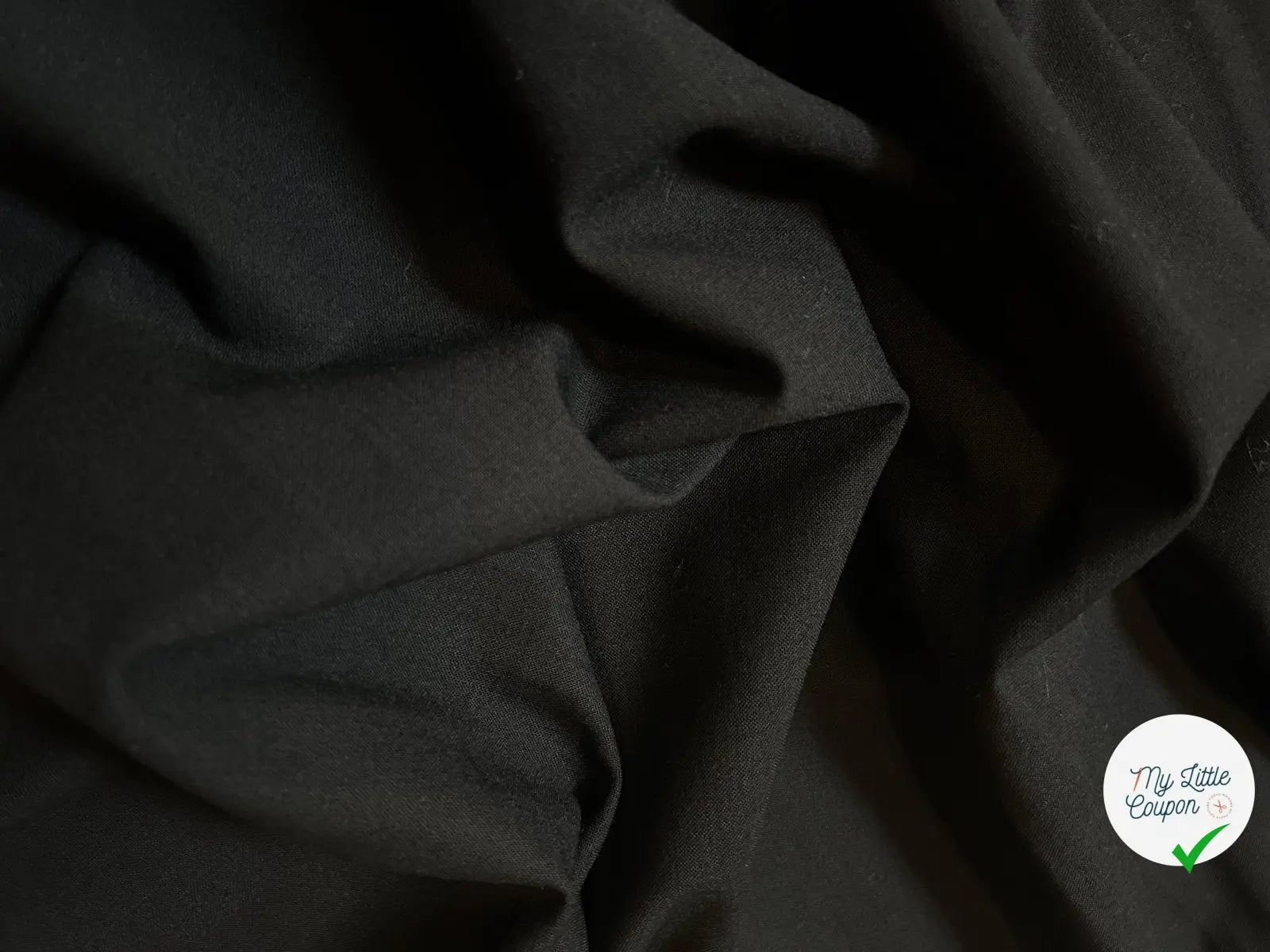 ÉTAMINE POLYLAINE NOIR - My Little Coupon - tissu - coudre