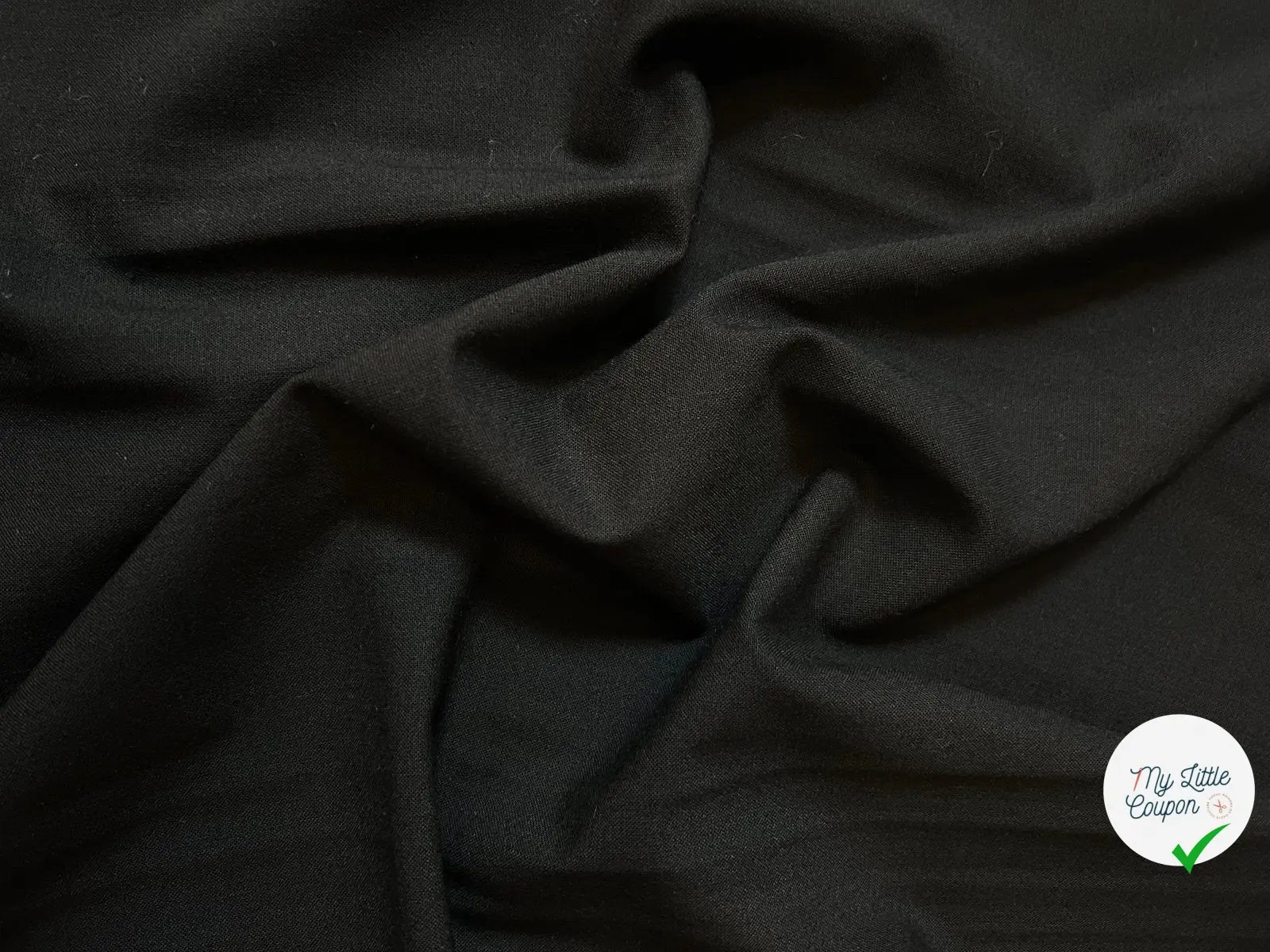 ÉTAMINE POLYLAINE NOIR - My Little Coupon - tissu - coudre