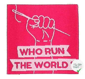 ÉTIQUETTE À COUDRE TISSÉES BOHIN - " WHO RUN THE WORLD ?" - My Little Coupon