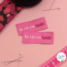 ETIQUETTE À COUDRE TISSÉES BOHIN - "LA VIE EN ROSE" - My Little Coupon