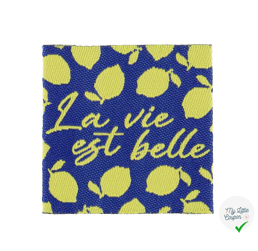 ETIQUETTE À COUDRE TISSÉES BOHIN - "LA VIE EST BELLE" - My Little Coupon