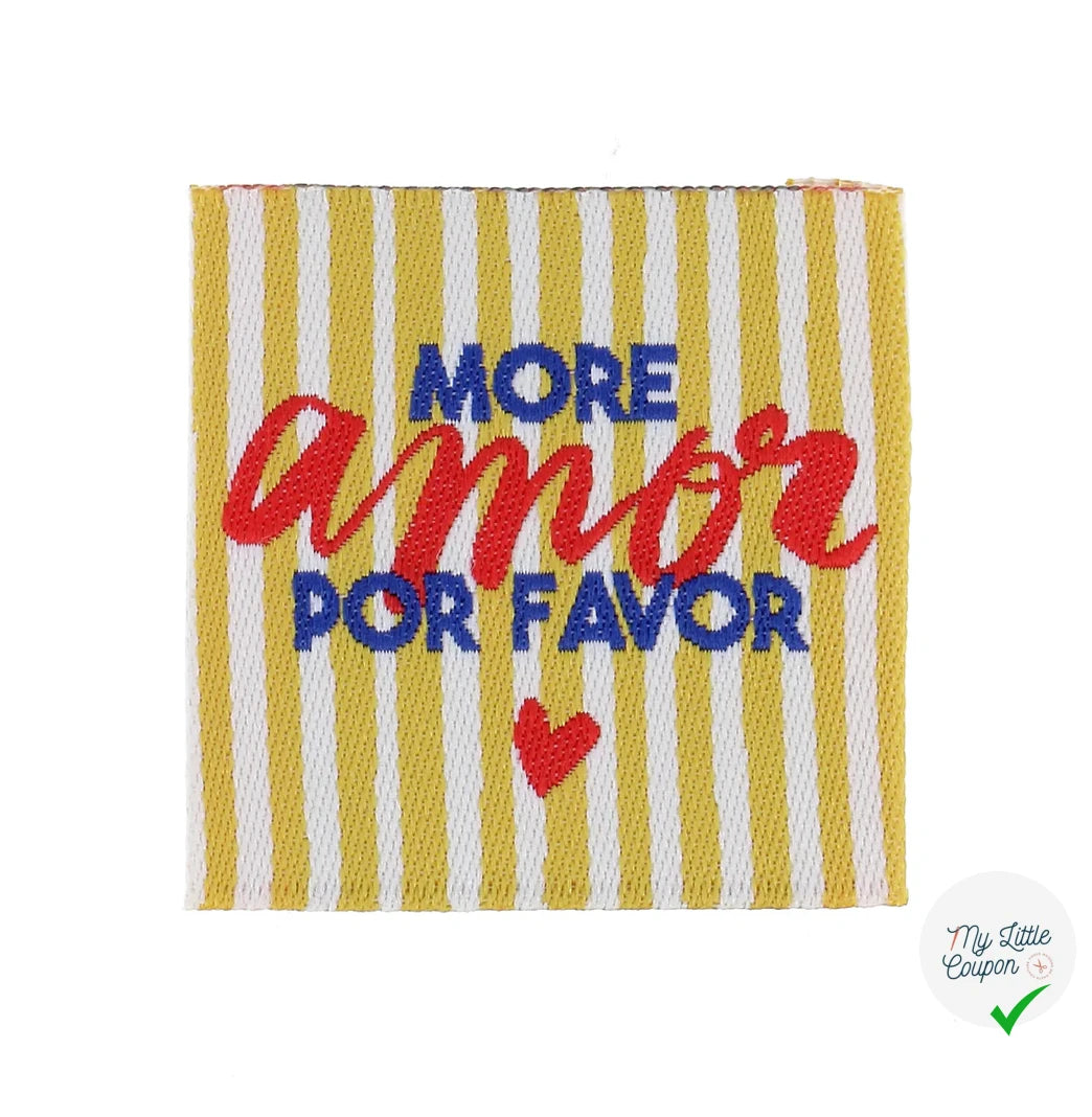 ETIQUETTE À COUDRE TISSÉES BOHIN - "MORE AMOR POR FAVOR" - My Little Coupon