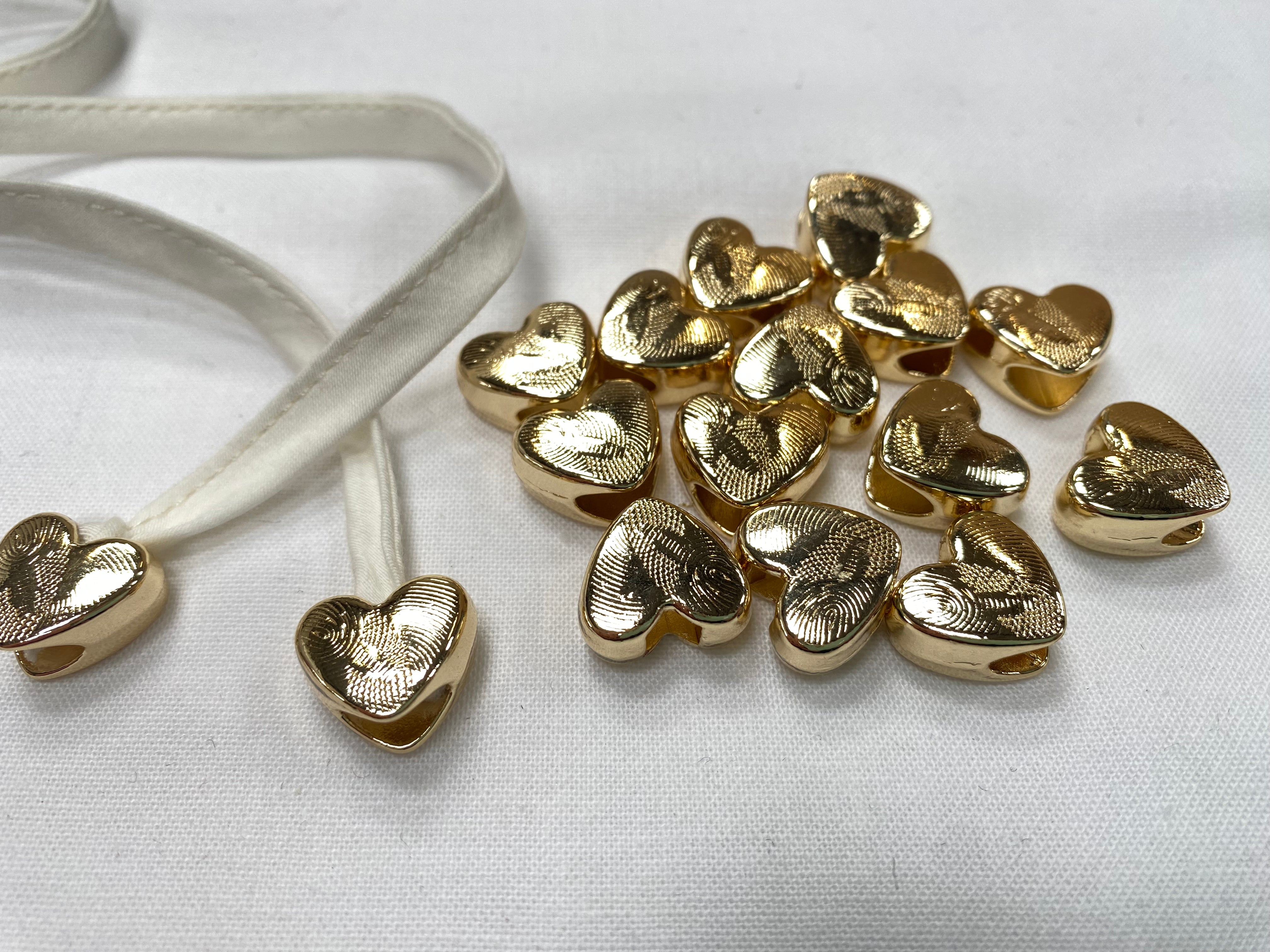 Embout de cordon coeur doré (lot de 2) - My Little Coupon