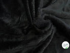 FAUSSE FOURRURE NOIRE POIL DOUX LÉGÈREMENT STRETCH - My Little Coupon
