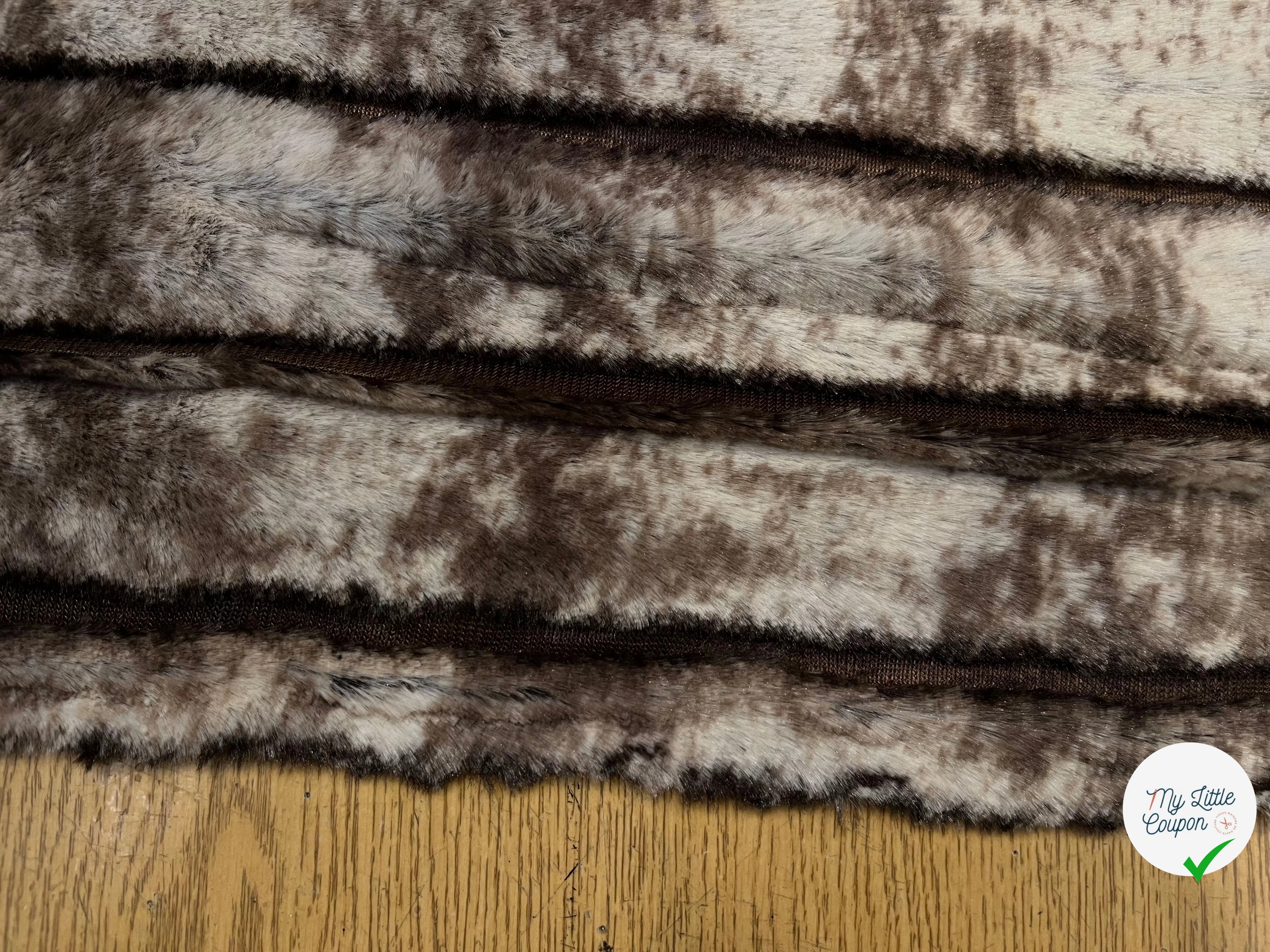 FAUSSE FOURRURE RAYURE MARRON ET BEIGE FONCÉ - My Little Coupon