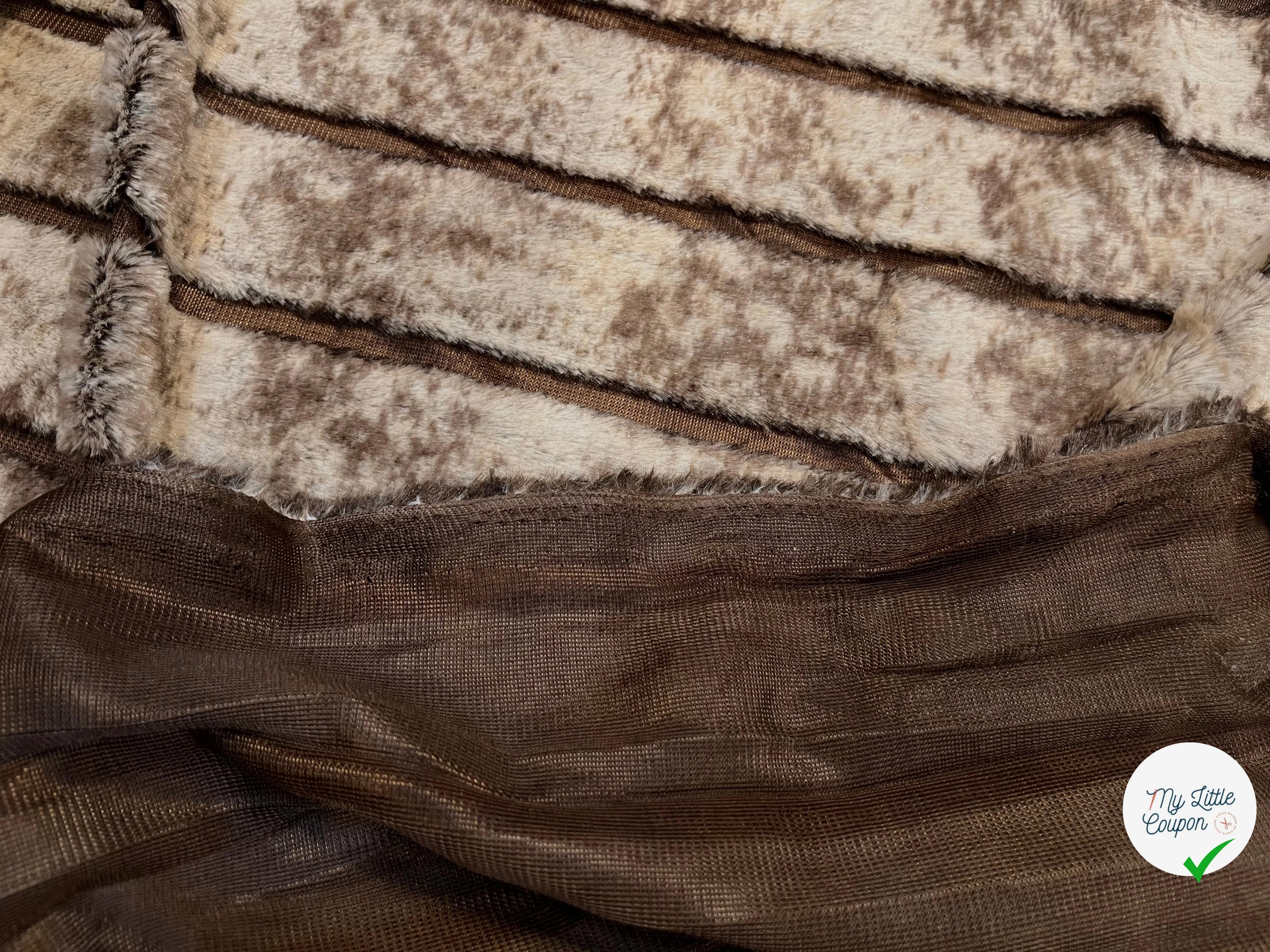 FAUSSE FOURRURE RAYURE MARRON ET BEIGE FONCÉ - My Little Coupon