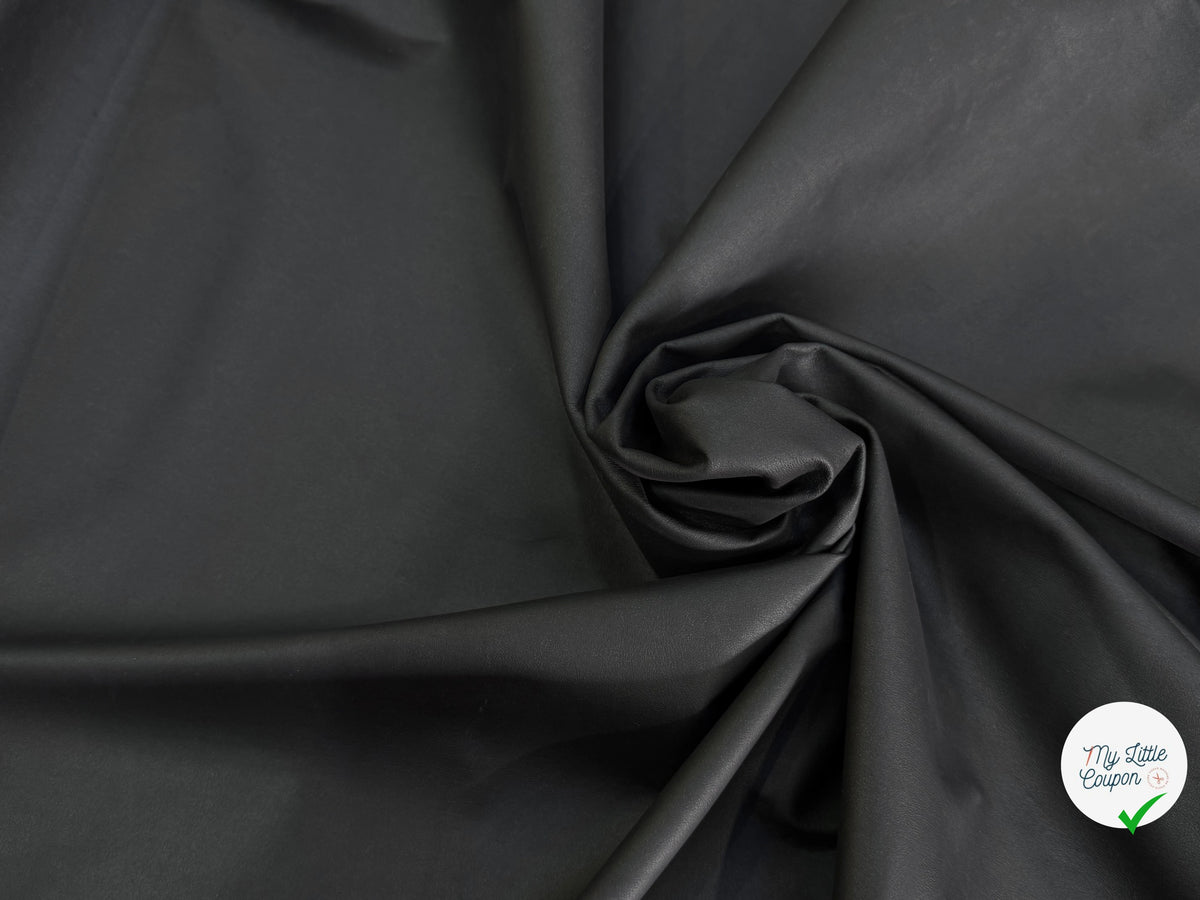 FAUX CUIR EXTENSIBLE NOIR EFFET HUILÉ - My Little Coupon