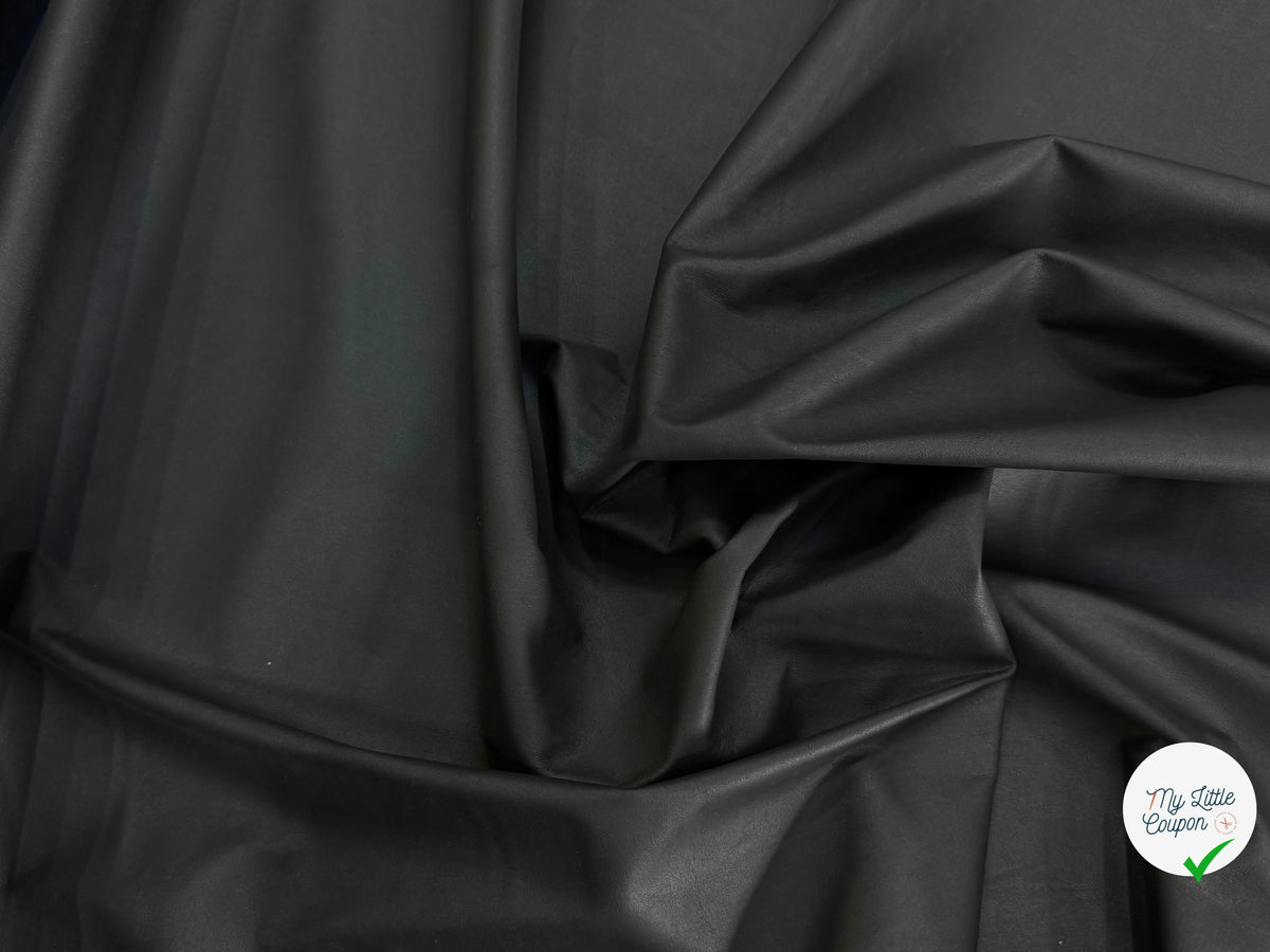 FAUX CUIR EXTENSIBLE NOIR EFFET HUILÉ - My Little Coupon