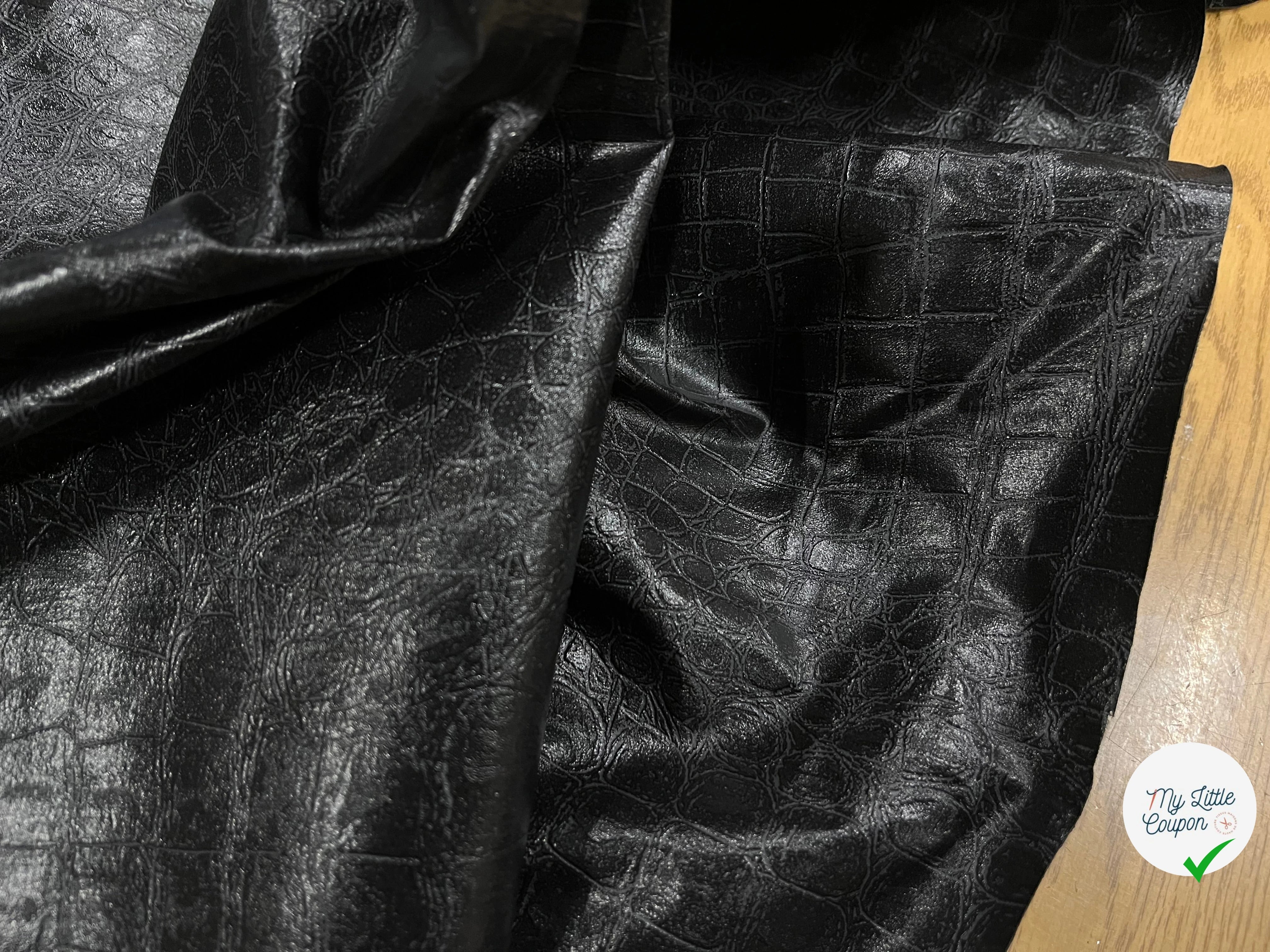 FAUX CUIR PEAU DE CROCODILLE NOIR - My Little Coupon