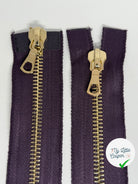FERMETURE 2 CURSEURS NON REVERSIBLE VIOLET AUBERGINE 90CM - My Little Coupon