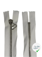 FERMETURE BLANCHE MÉTAL ARGENTÉ 43CM NON SÉPARABLE - My Little Coupon