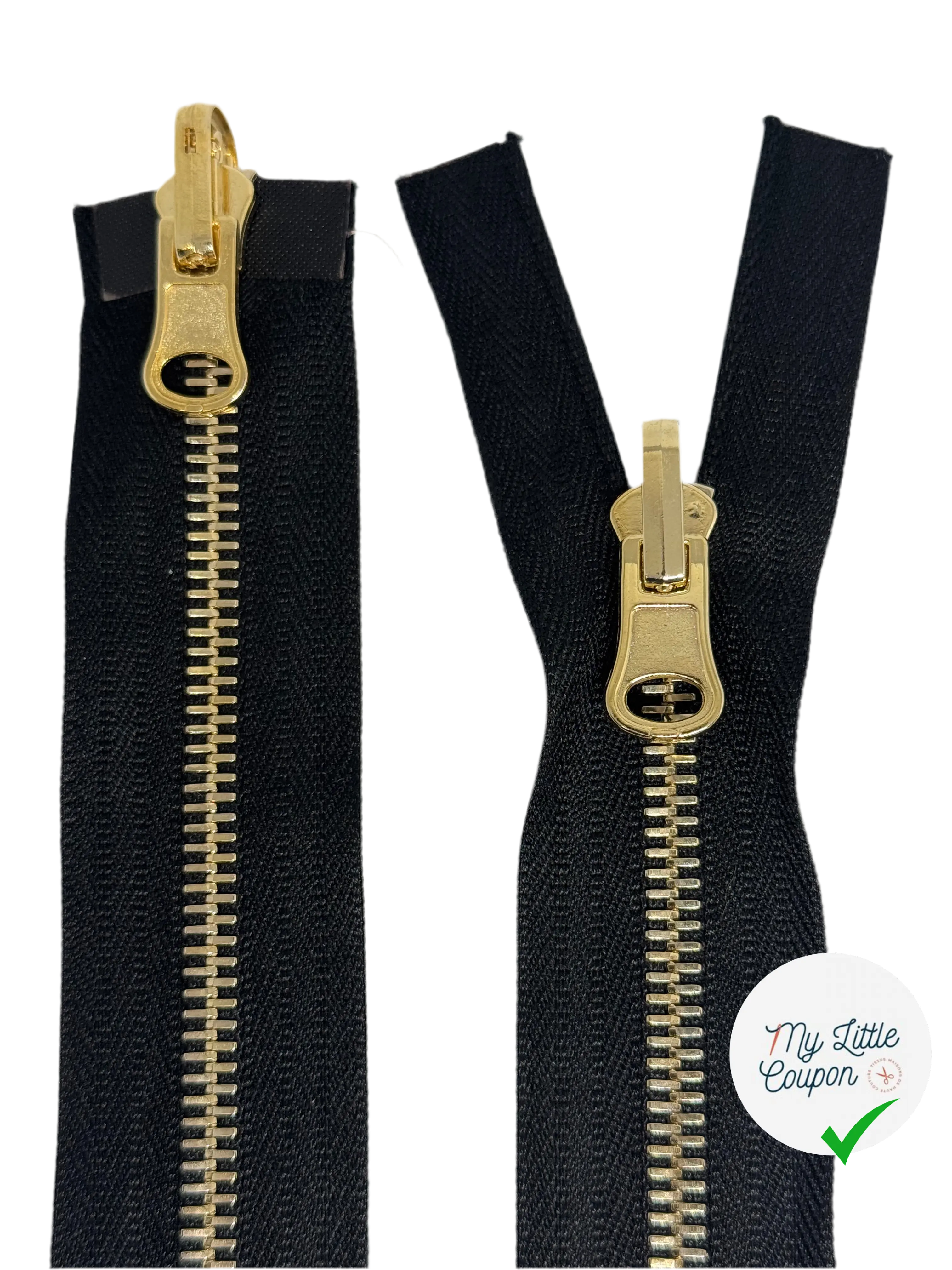 FERMETURE DOUBLE CURSEUR MÉTAL DORÉ 88CM - My Little Coupon