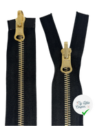 FERMETURE DOUBLE CURSEUR MÉTAL DORÉ 88CM - My Little Coupon