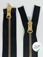 FERMETURE DOUBLE CURSEUR MÉTAL DORÉ 88CM - My Little Coupon