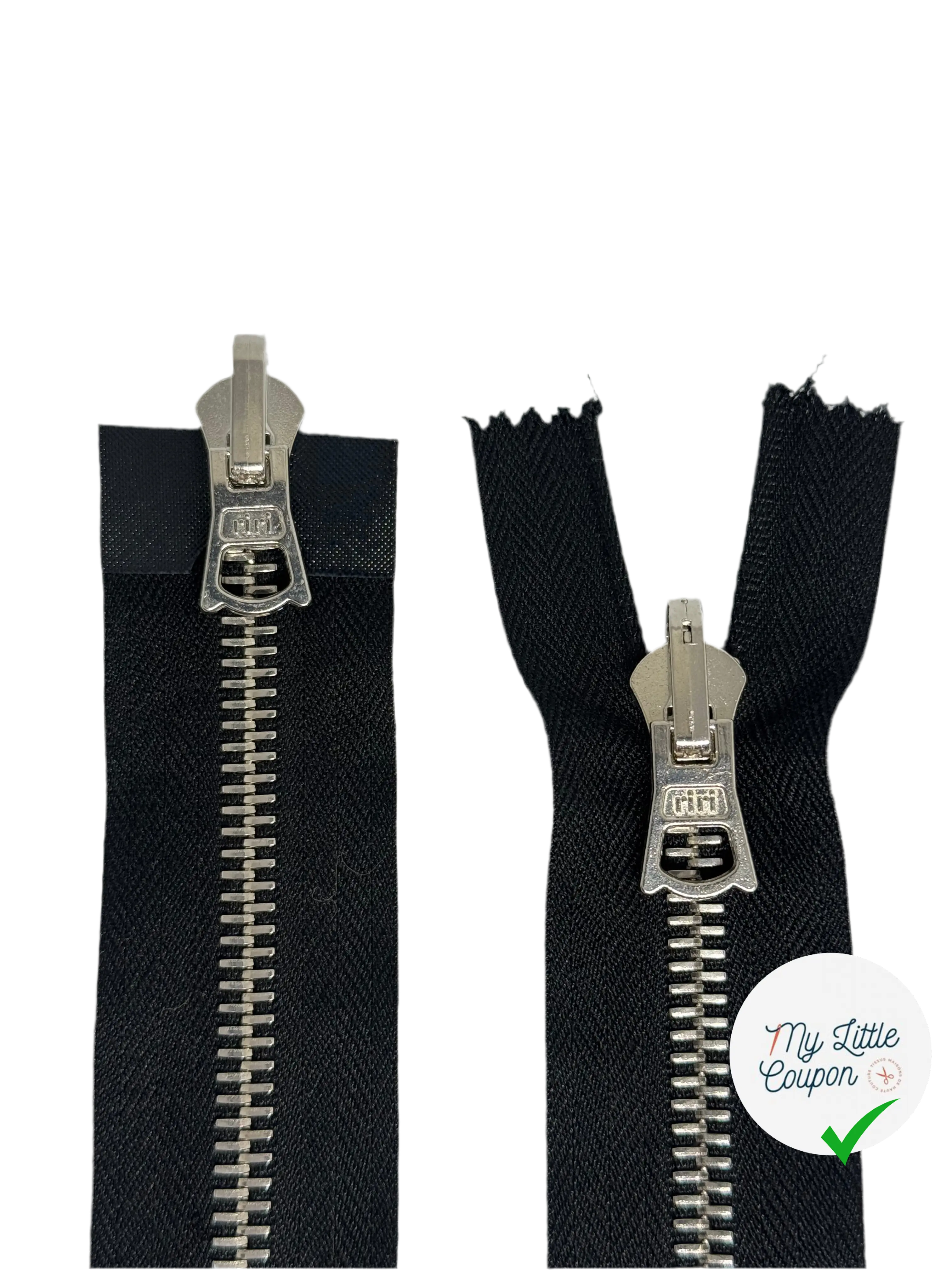 FERMETURE DOUBLE CURSEUR REVERSIBLE NOIR 45CM - My Little Coupon