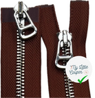 FERMETURE MÉTAL DOUBLE VOIES  100CM MARRON - My Little Coupon