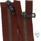 FERMETURE MÉTAL DOUBLE VOIES  80CM MARRON - My Little Coupon