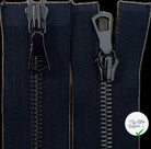 FERMETURE METAL SOMBRE DOUBLE VOIES 90CM BLEU NUIT NOIR - My Little Coupon