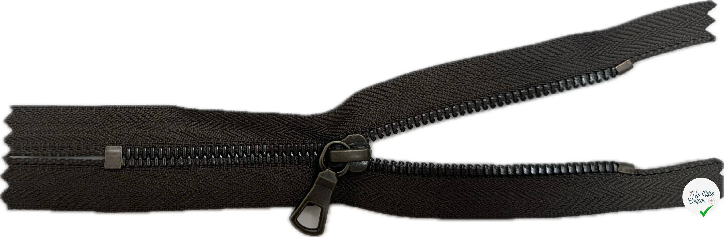 FERMETURE NON SÉPARABLE 16CM VERT KAKI MARRON - My Little Coupon