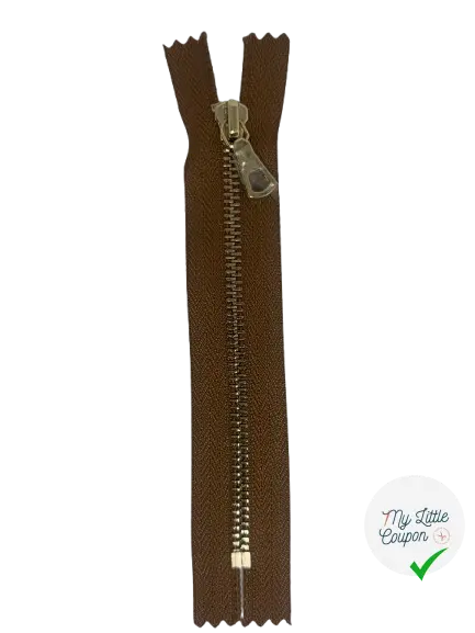 FERMETURE NON-SÉPARABLE MARRON CHÂTIN 15CM - My Little Coupon